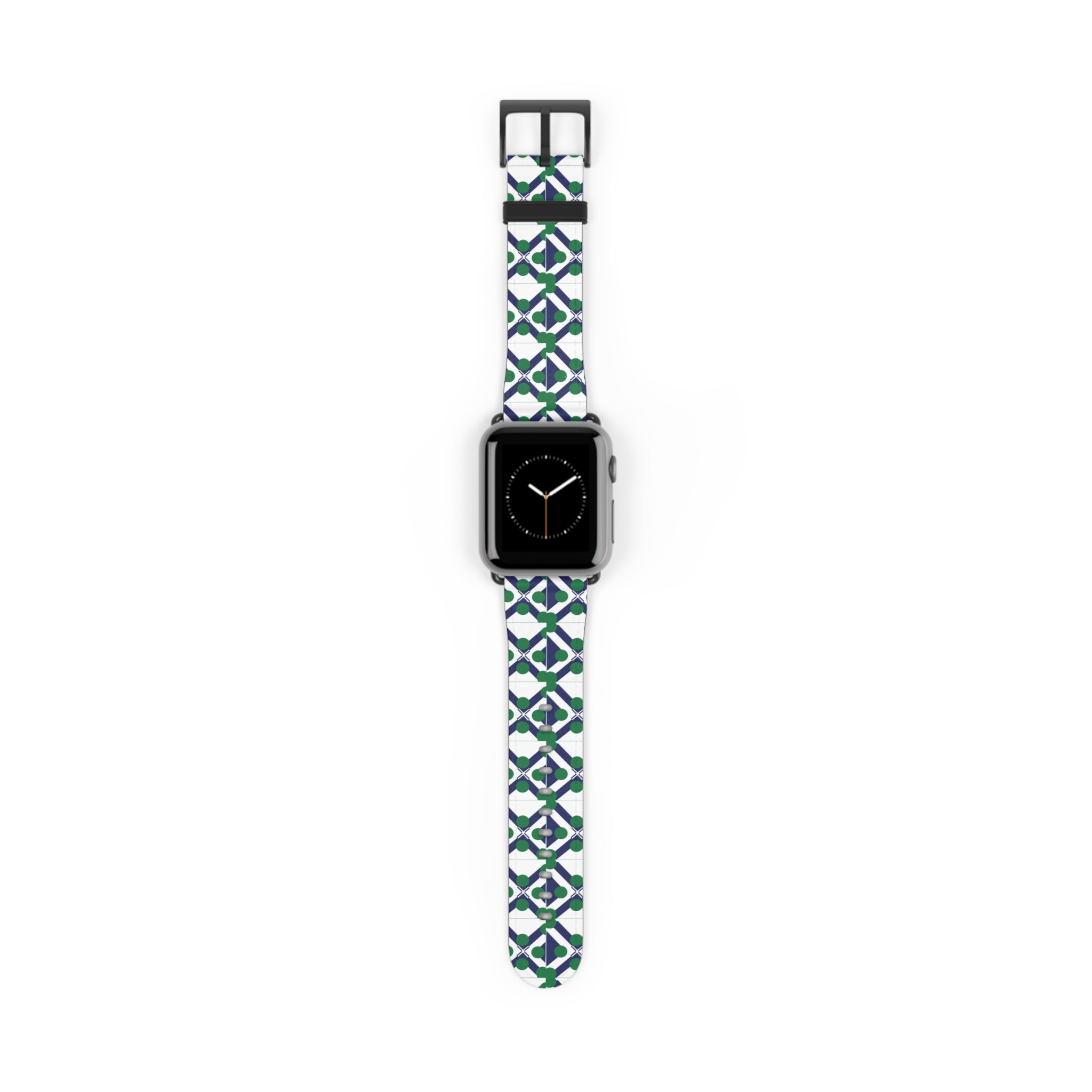 XT9 Green & Navy Tile Watch Band — Patterned Apple Watch Strap