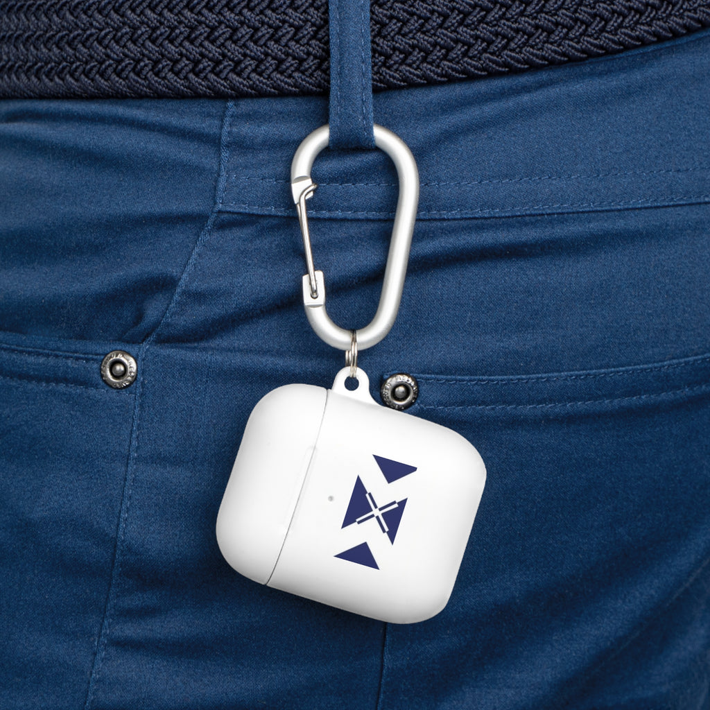 Xt3 AirPods Case — Minimal Navy Geometric Hourglass Design