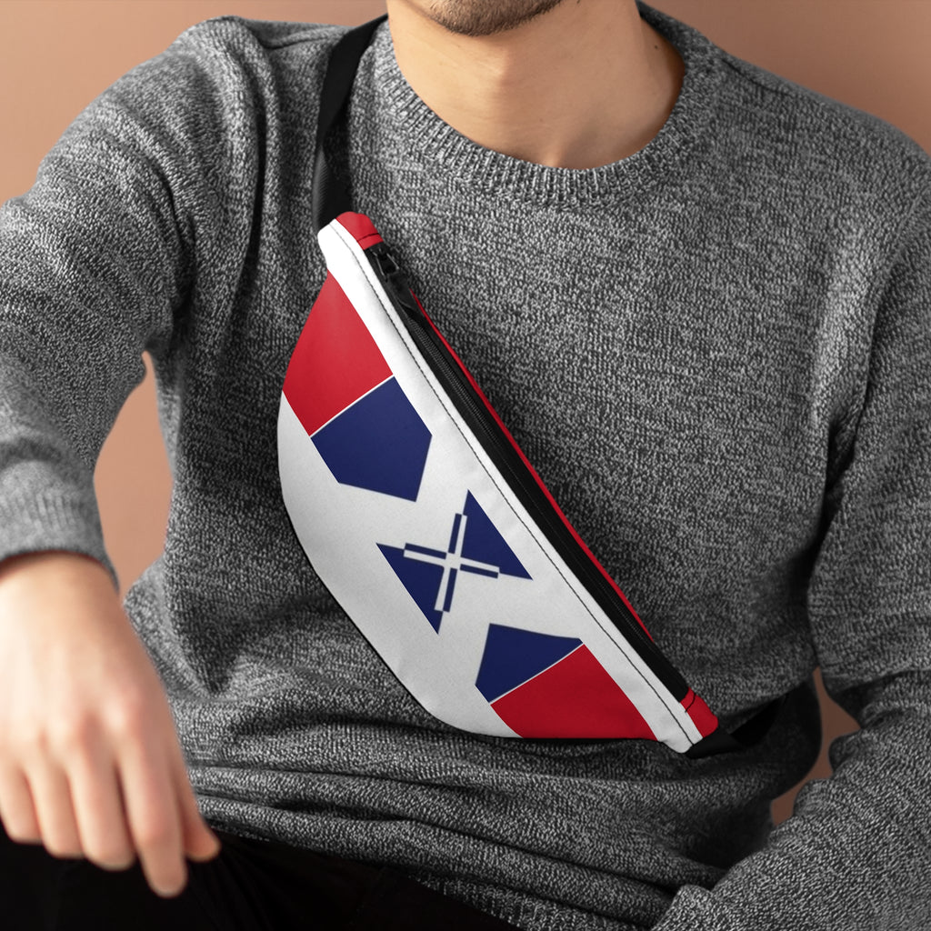 Red, White & Blue Geometric Fanny Pack — Nautical X Stripe Waist Bag