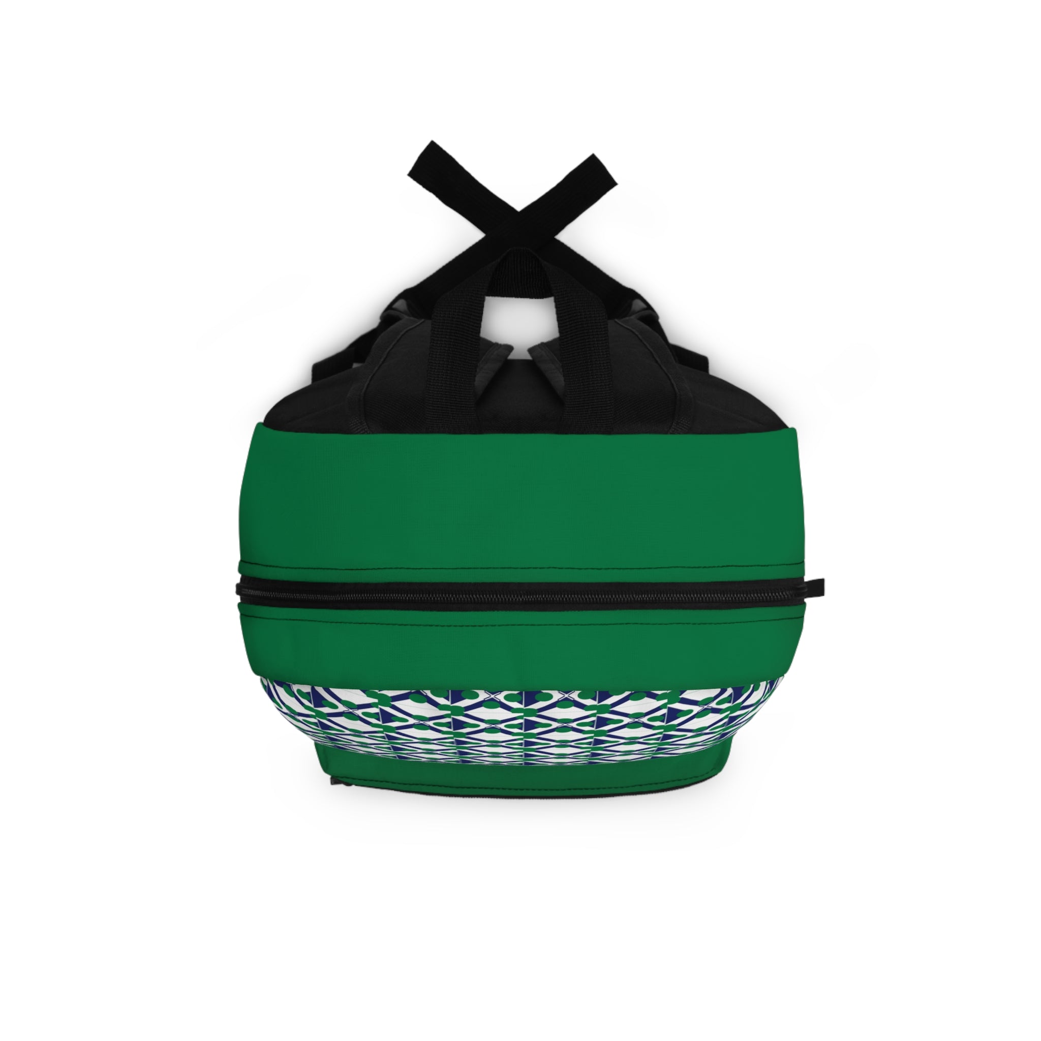 Geometric Green Pattern Backpack – Navy & White Lattice School Bag