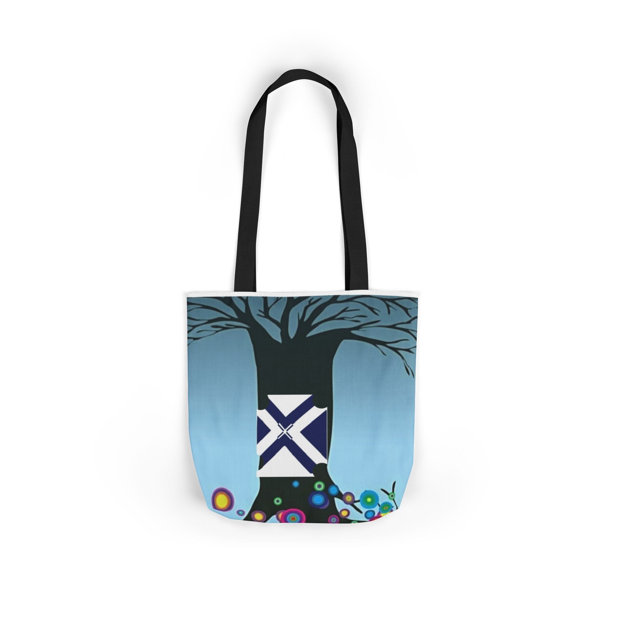 Colorful Floral Bubble Canvas Tote Bag