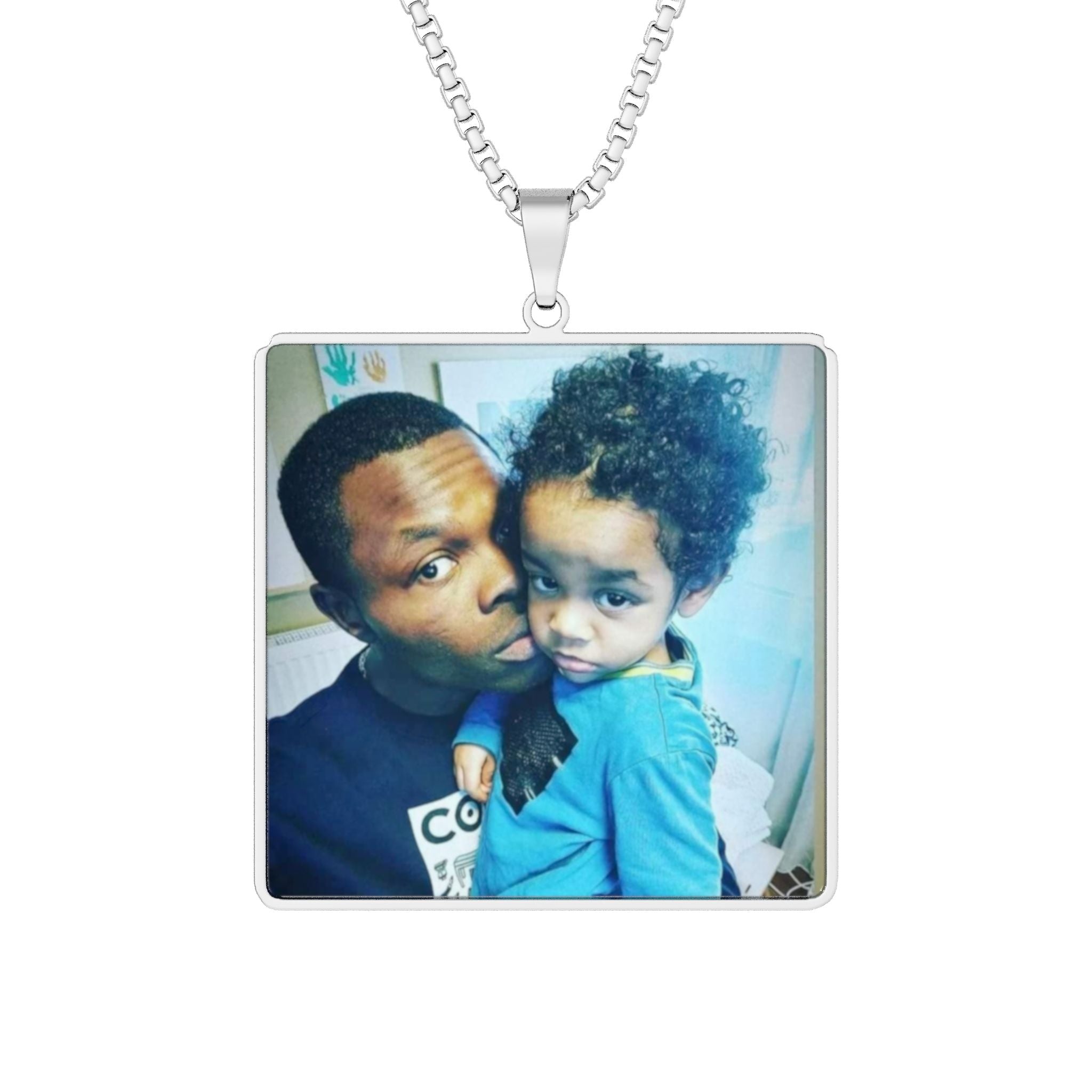 Custom Photo Pendant Necklace – Personalized Square Keepsake Photo Locket