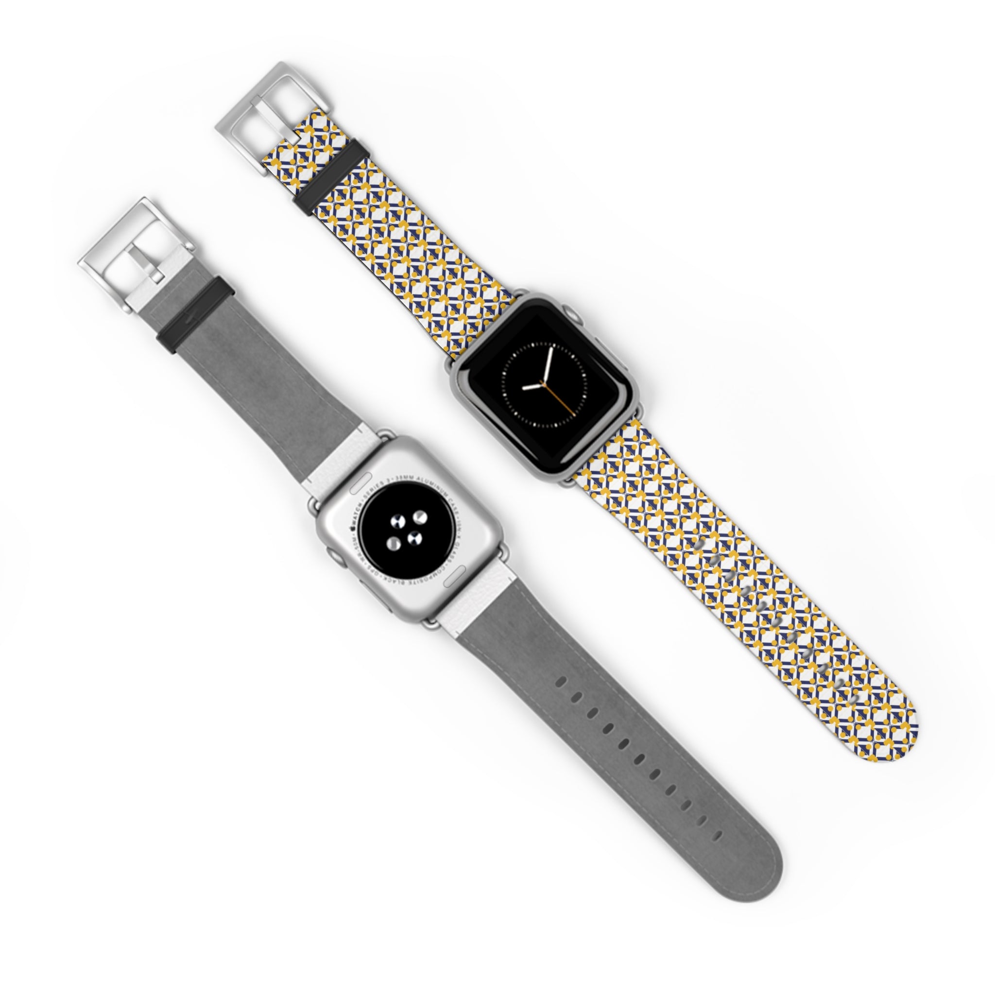 XT9 Gold Tile Watch Band — Modern Patterned Replacement Strap