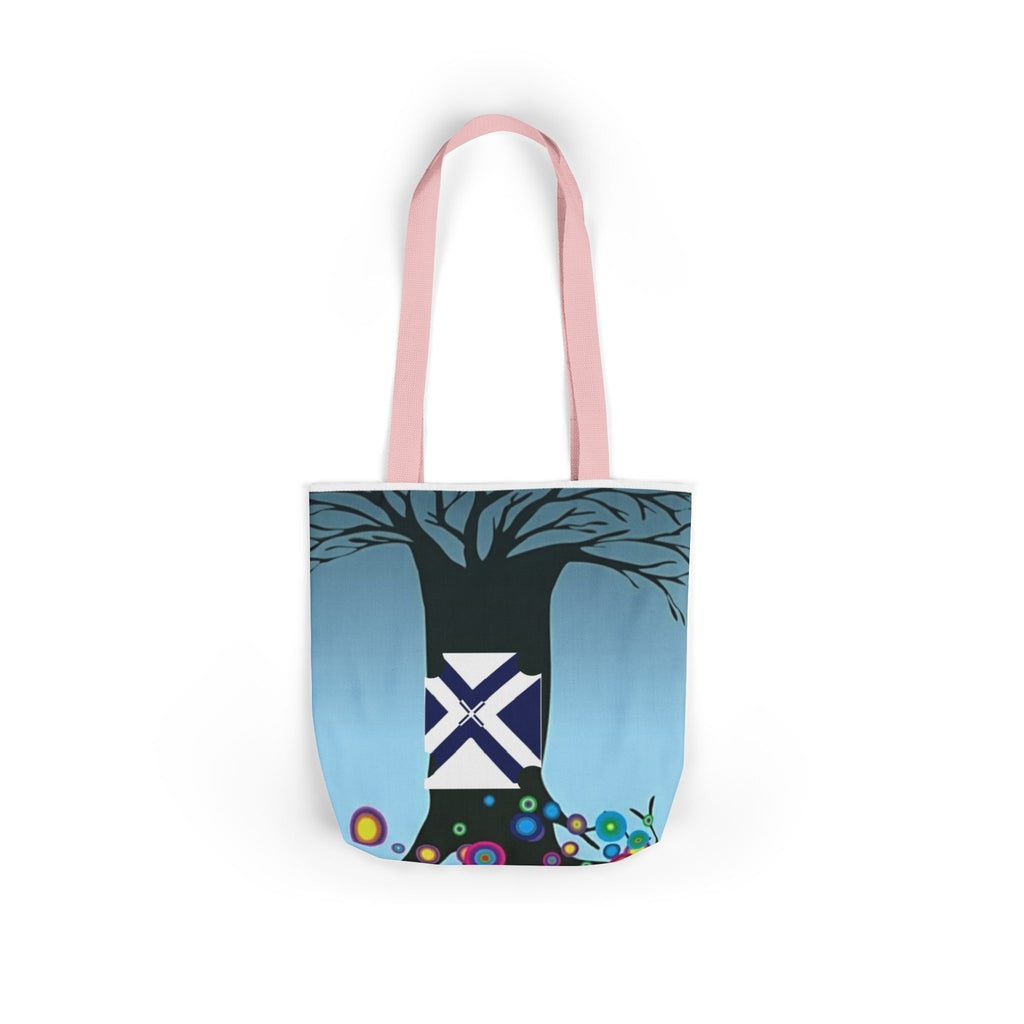 Colorful Floral Bubble Canvas Tote Bag