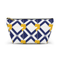 Navy & Gold Geometric Accessory Pouch — T-Bottom Cosmetic Bag