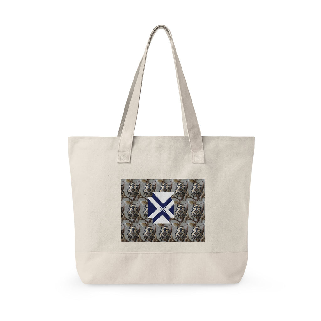 Canvas Tote Bag with Xt & Vintage Stag Pattern — Zippered Carryall for Outdoors, Travel, and Gifts