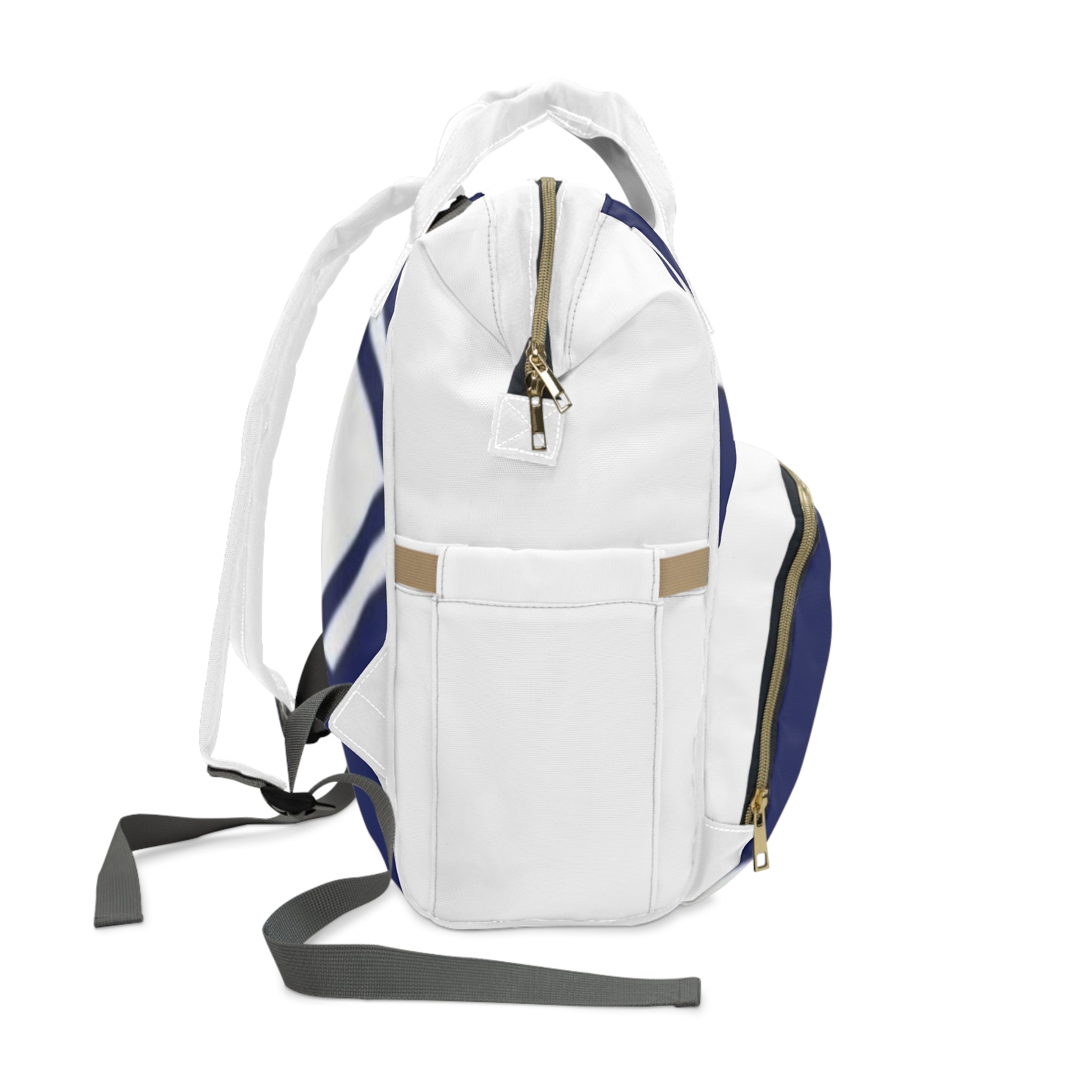 Multifunctional Diaper Backpack – Navy Abstract Modern Baby Bag with Changing Pad & Organizer