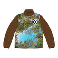 Nature Canopy Puffer Jacket — Forest Sky All-Over Print