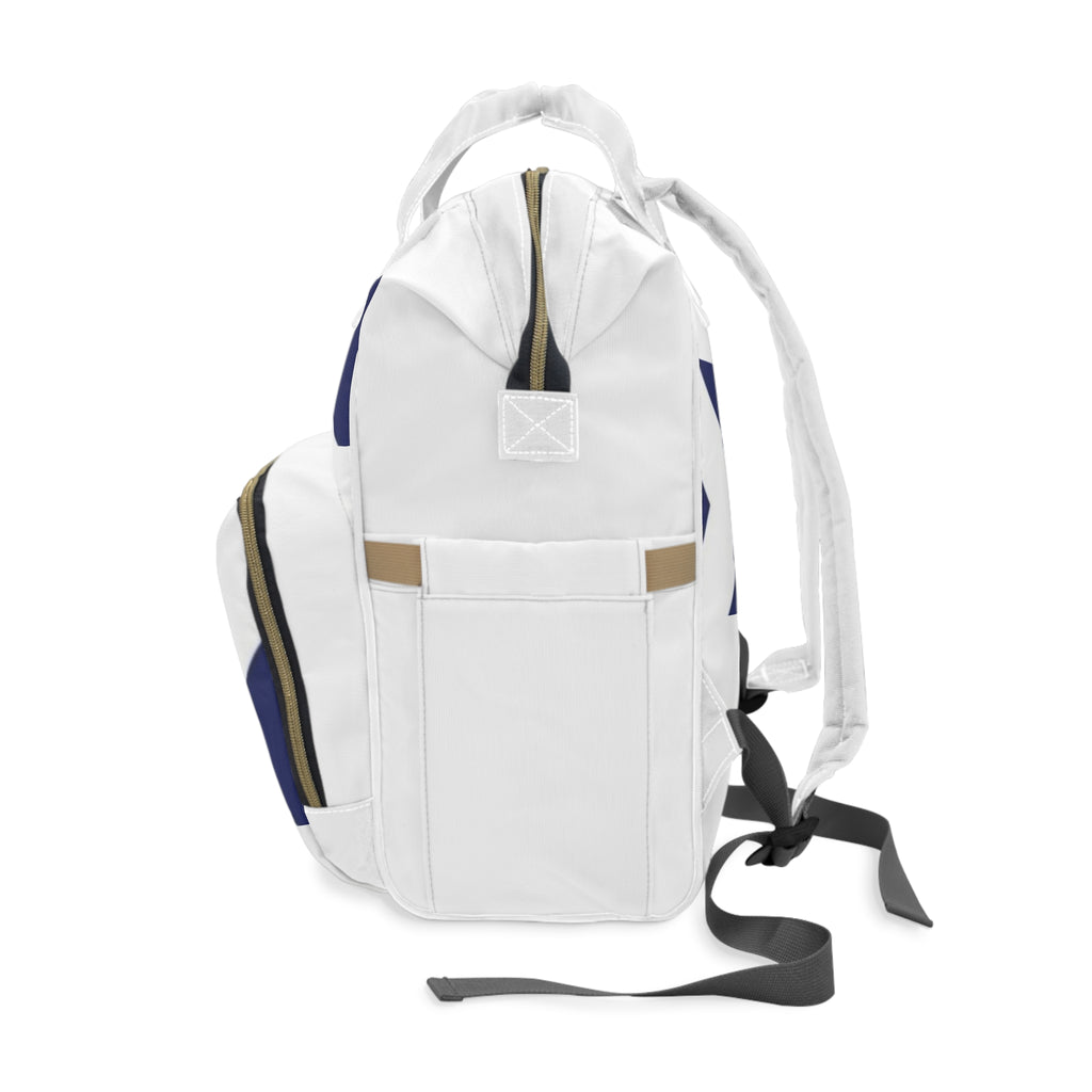 Navy Geometric Diaper Backpack — Multifunctional Baby Changing Bag