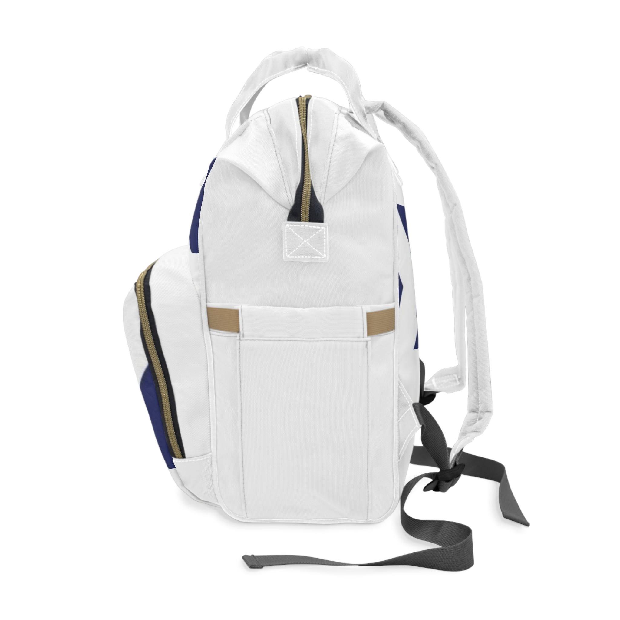 Navy Geometric Diaper Backpack — Multifunctional Baby Changing Bag