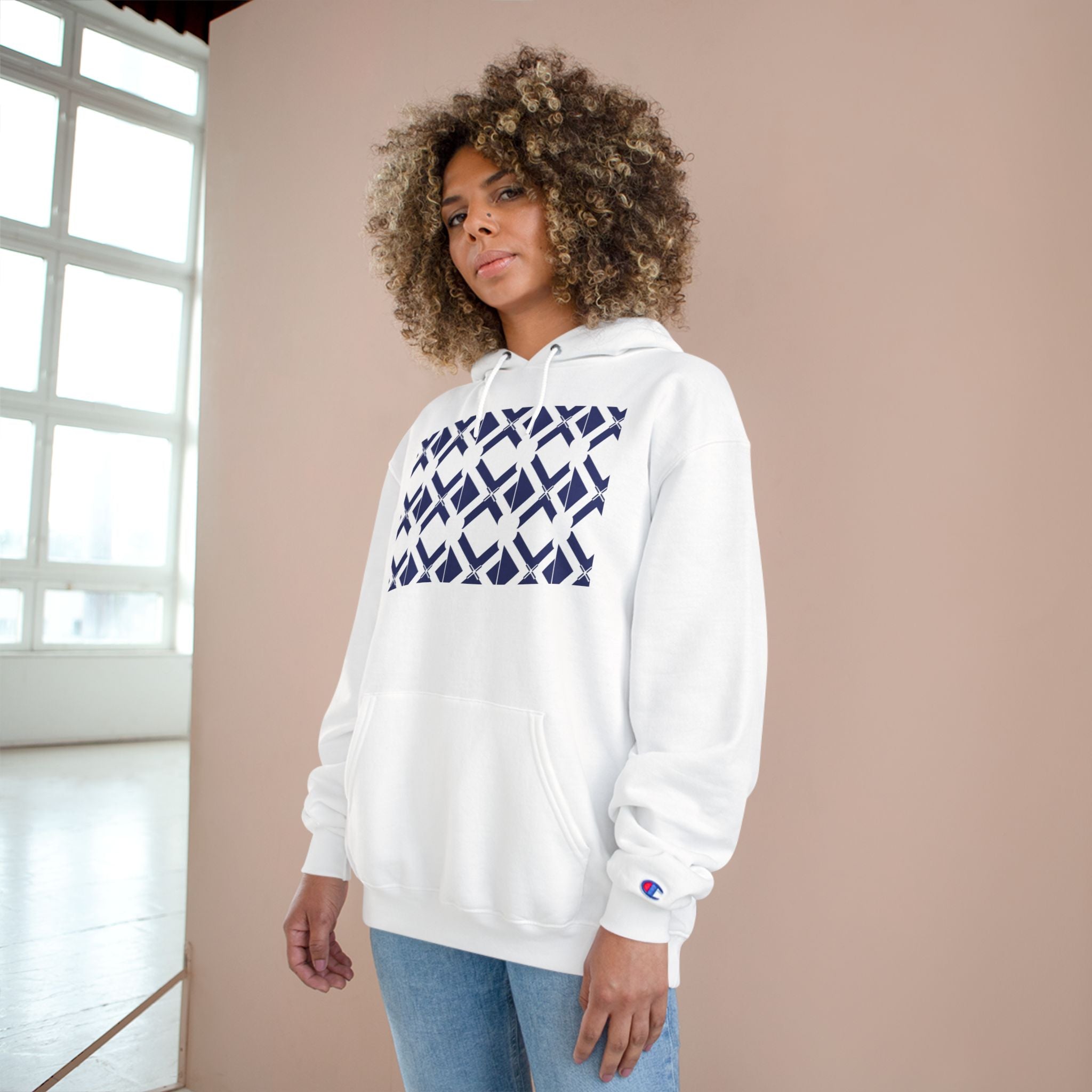 Geometric Navy Tile Hoodie