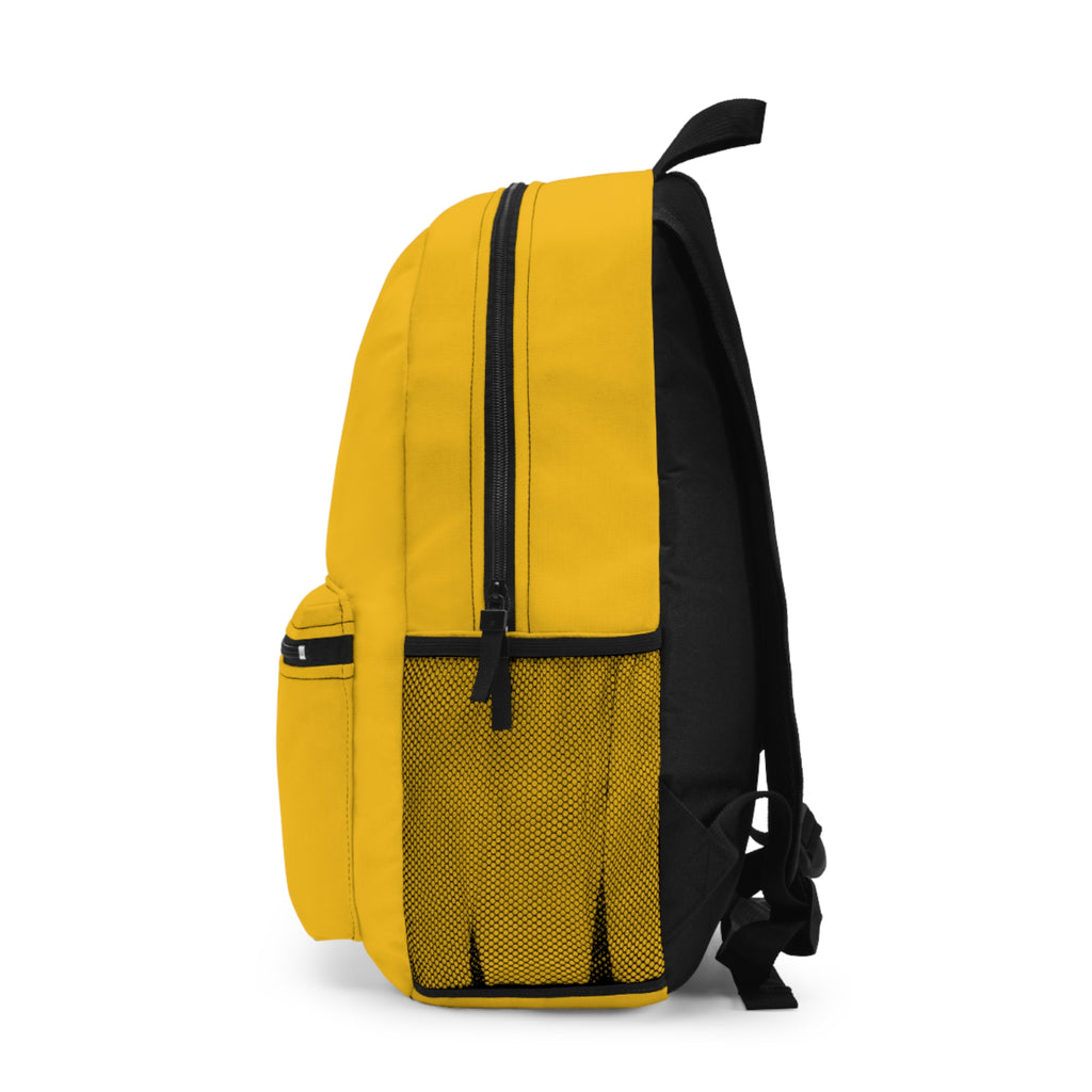 Yellow Backpack with Nautical Flag Patch — Sturdy Daypack for Travel & School