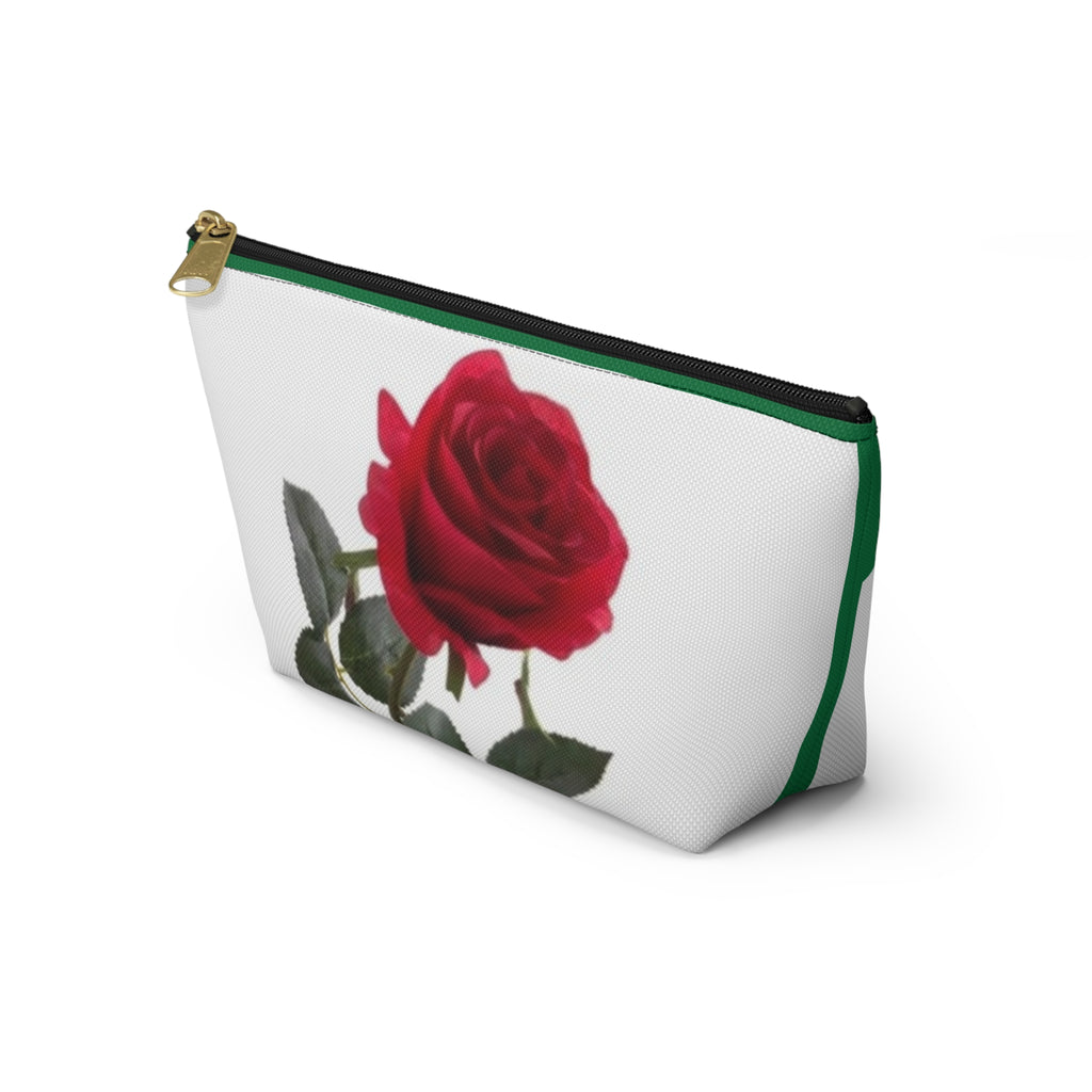 Rose Branch Accessory Pouch — XT7 Floral T‑Bottom Cosmetic Bag