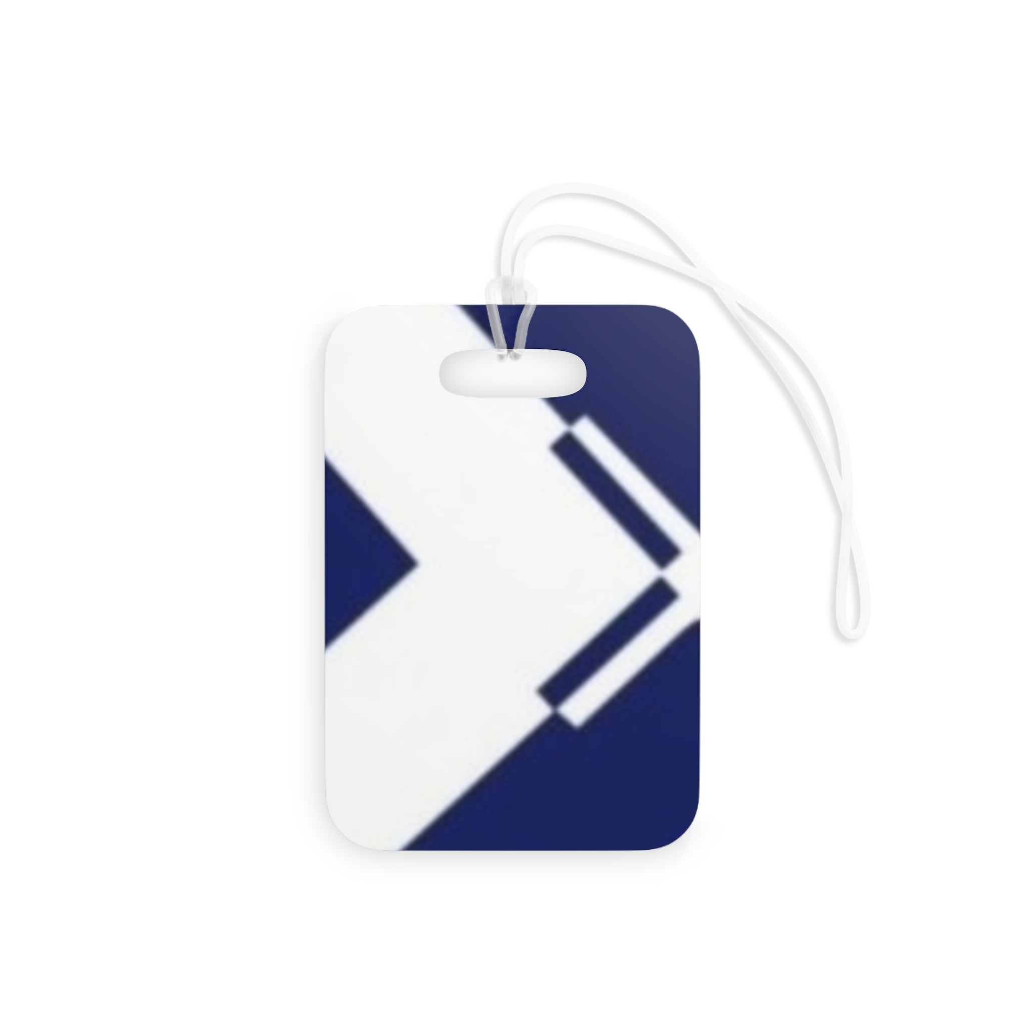 Navy Arrow Pattern Luggage Tag — Modern Geometric Travel ID
