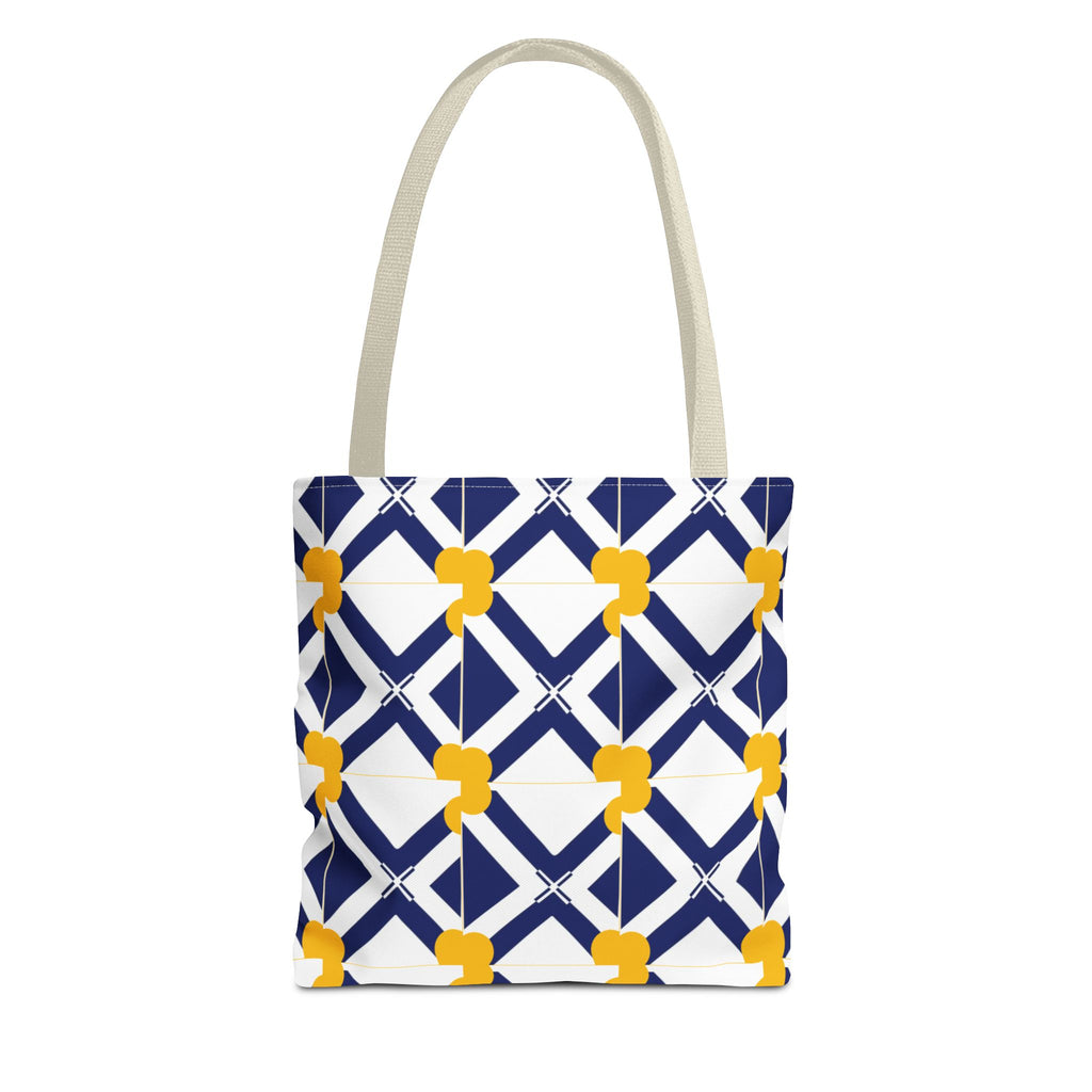 XT8 Yellow Pattern Tote Bag – Modern Lattice Everyday Tote
