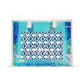 XT9 Holographic Beach Tote Bag — Iridescent Coastal Clear Carryall with Geometric Print