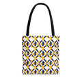 XT9 Yellow & Navy Pattern Tote Bag