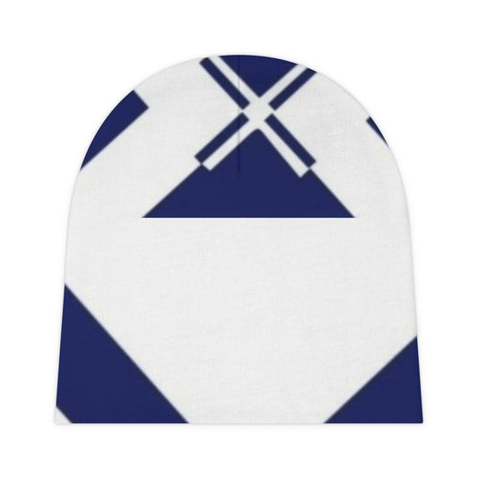 Navy Geometric Baby Beanie, Newborn Hat, Baby Shower Gift, Infant Accessories, Modern Baby Gift, AOP Design Hat