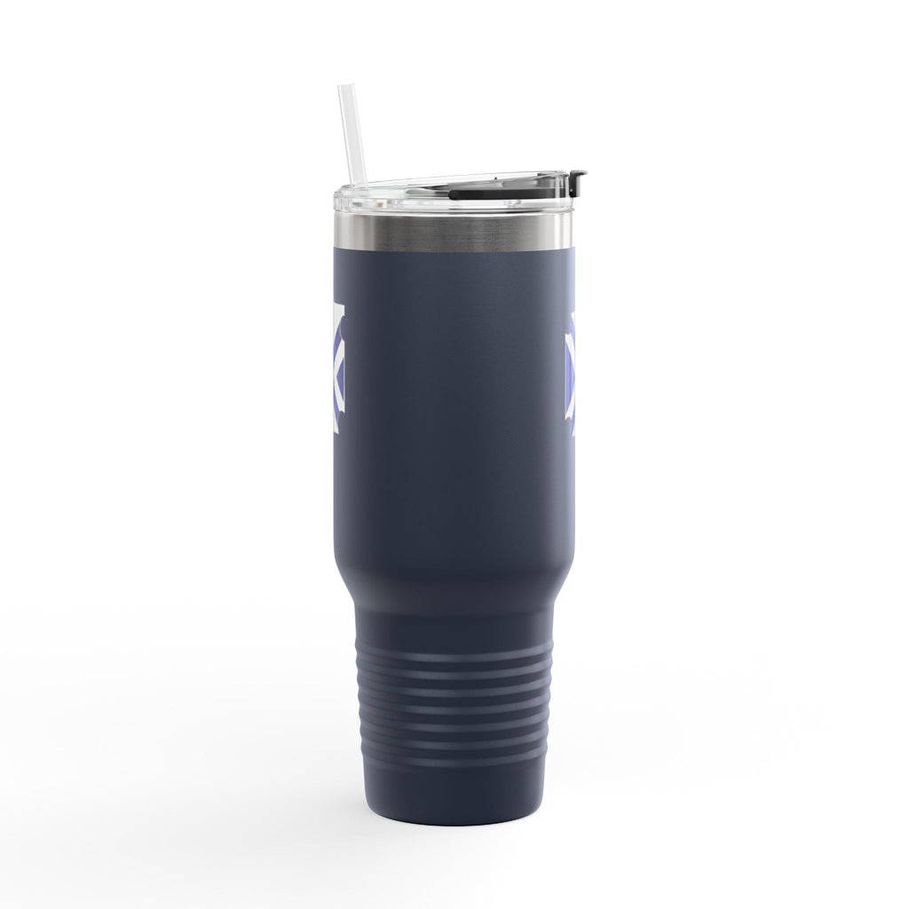 40oz Insulated Travel Mug with XT8 Saltire Badge – Stainless Tumbler for Camping, Commute & Outdoor Adventures