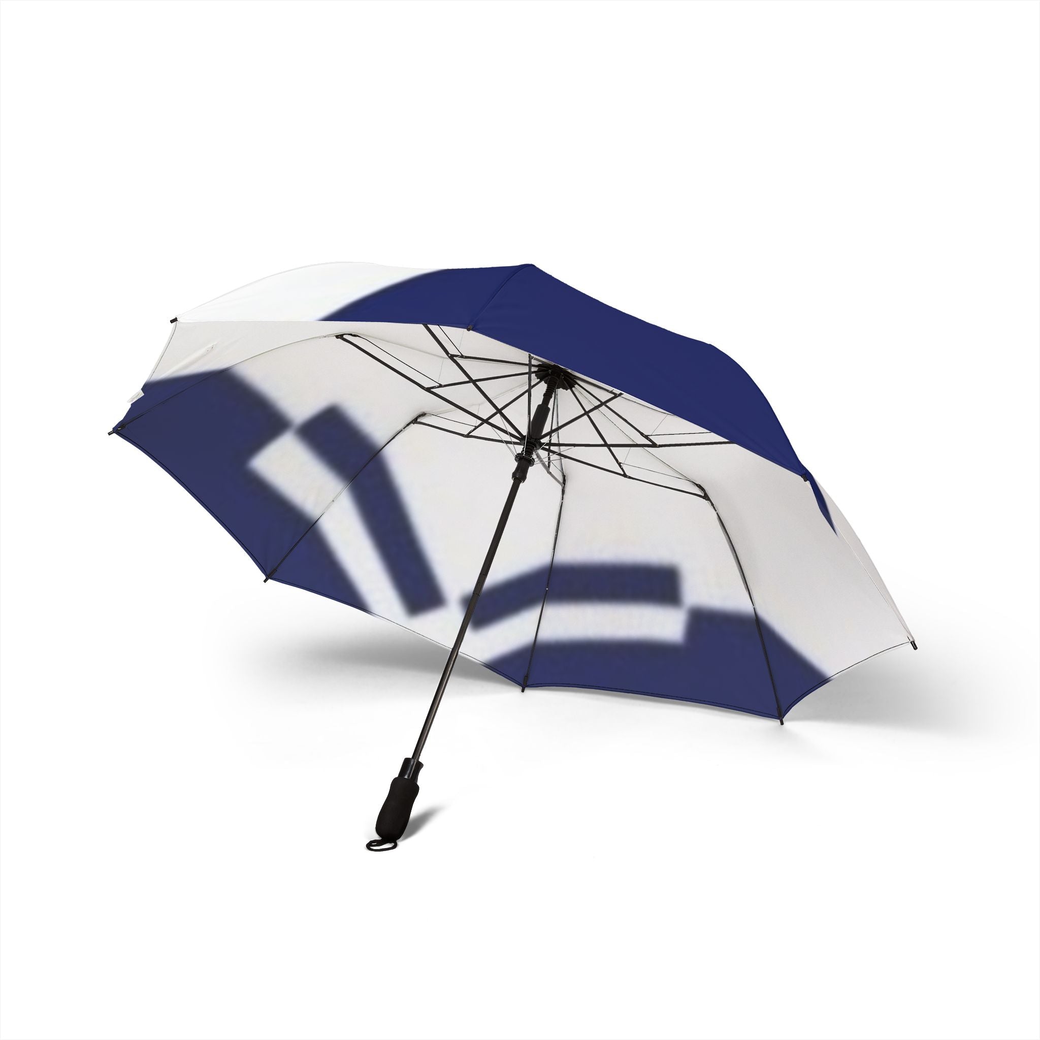 Foldable Semi-Automatic Umbrella – Compact Navy & White Travel Rain Protection