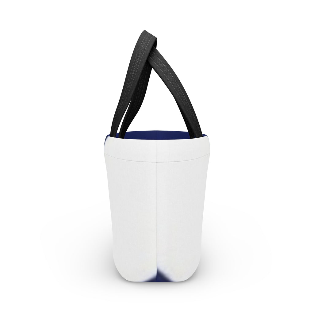 Navy Diagonal Stripe Insulated Lunch Bag