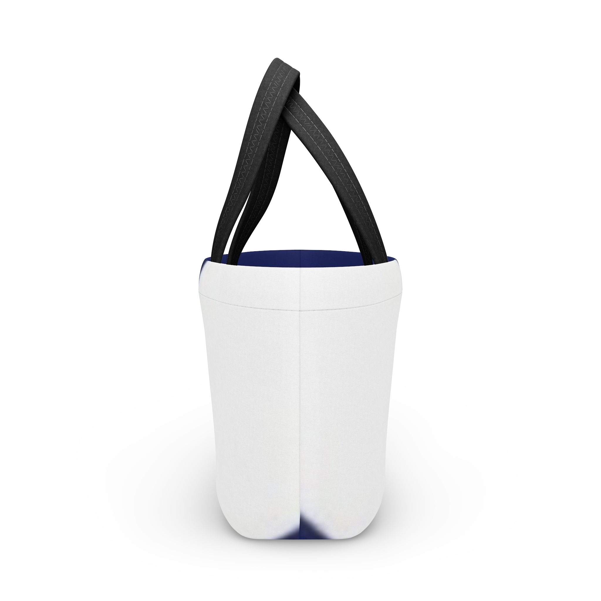 Navy Diagonal Stripe Insulated Lunch Bag