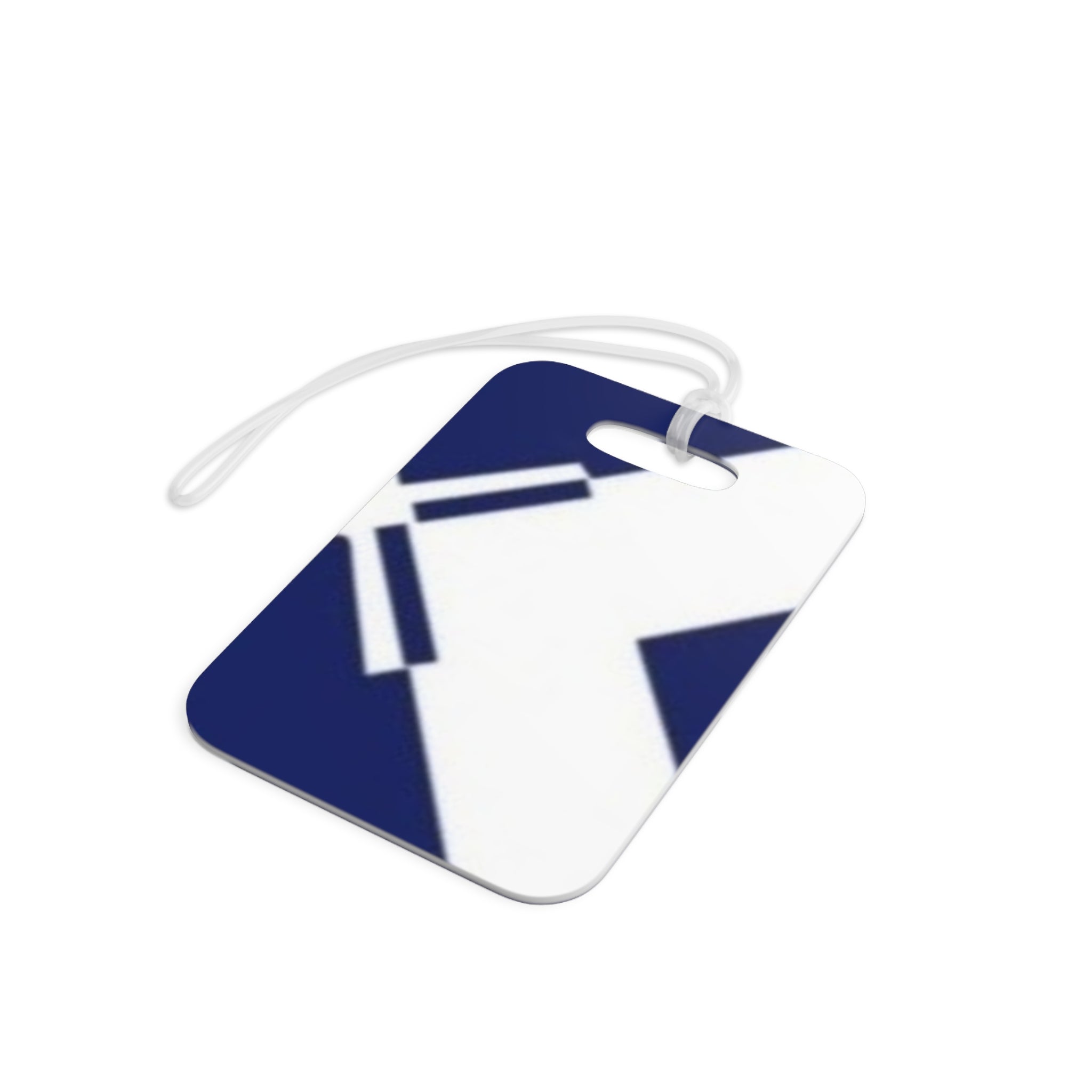 Navy Arrow Pattern Luggage Tag — Modern Geometric Travel ID