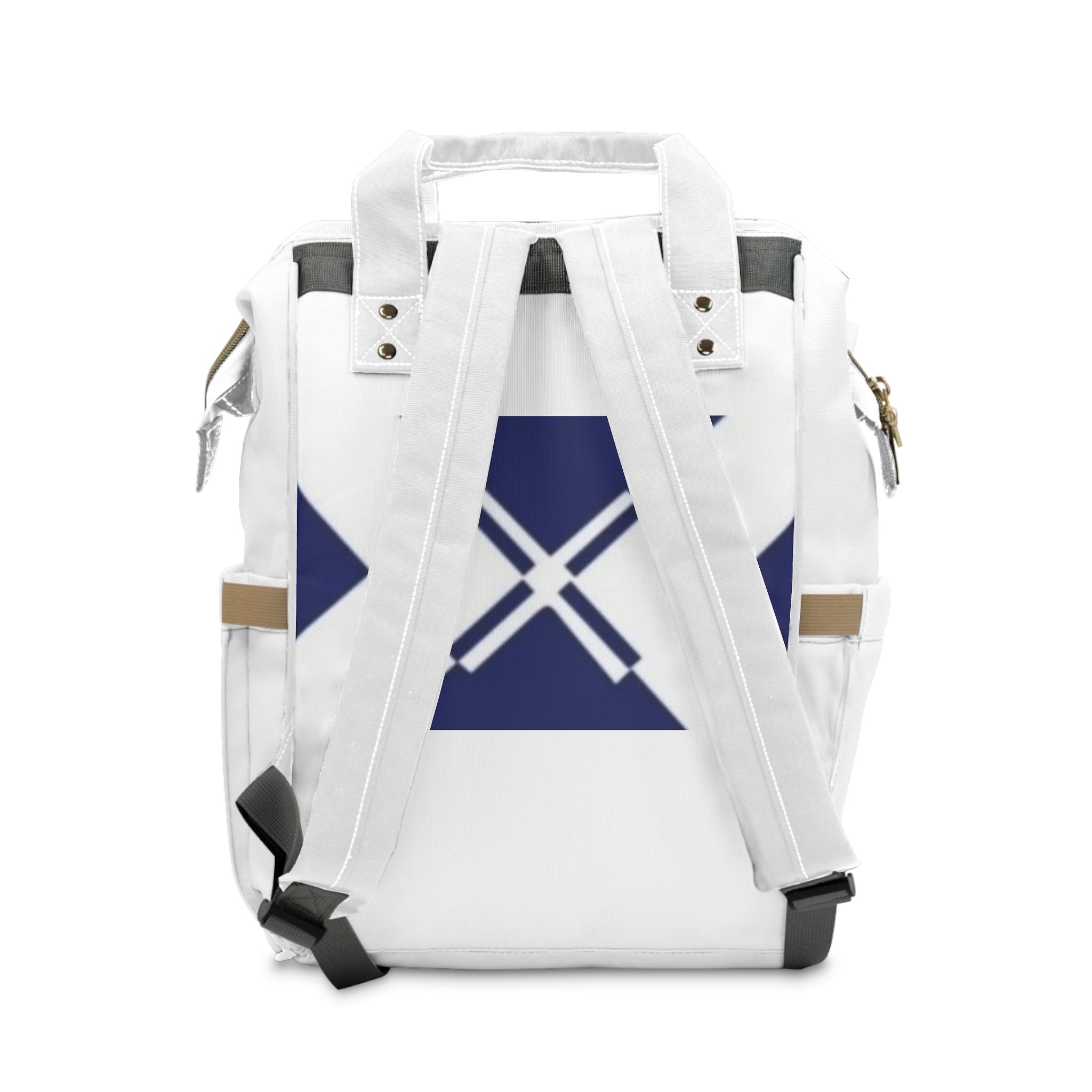 Navy Geometric Diaper Backpack — Multifunctional Baby Changing Bag