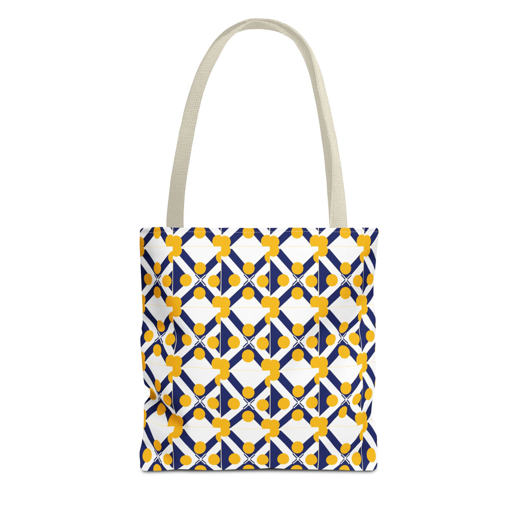 XT9 Yellow & Navy Pattern Tote Bag