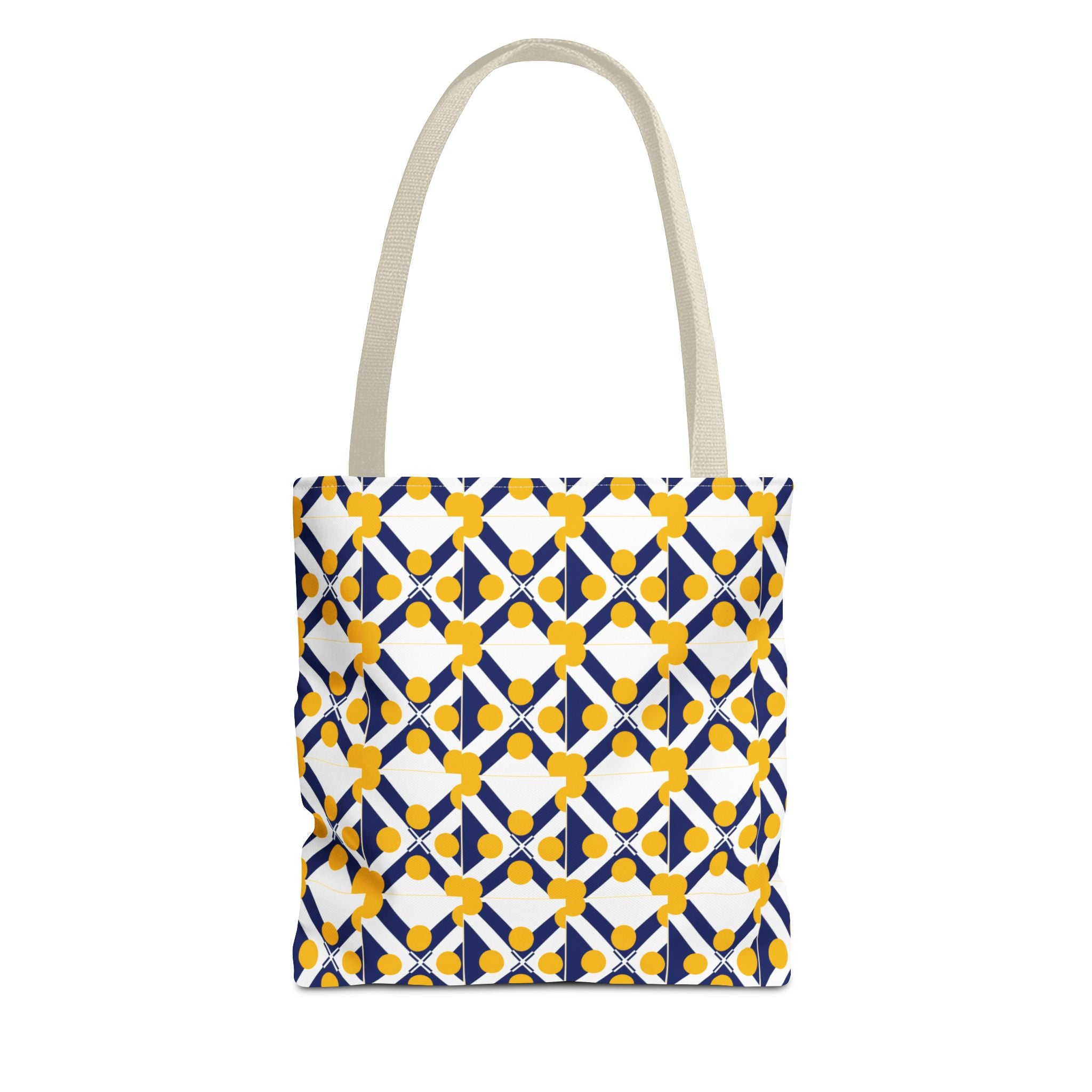 XT9 Yellow & Navy Pattern Tote Bag