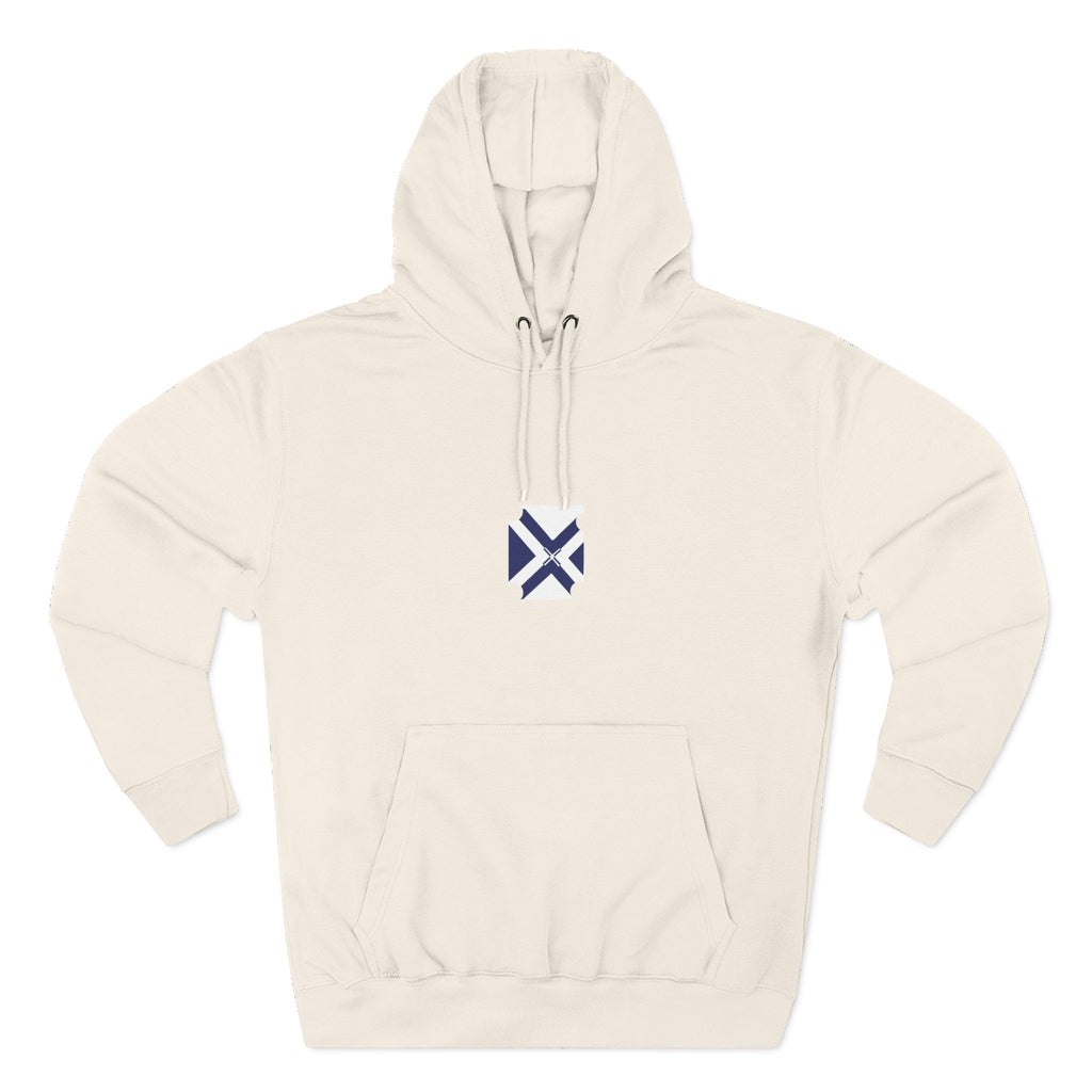 Minimalist Geometric Logo Hoodie — Small Center Chest Icon