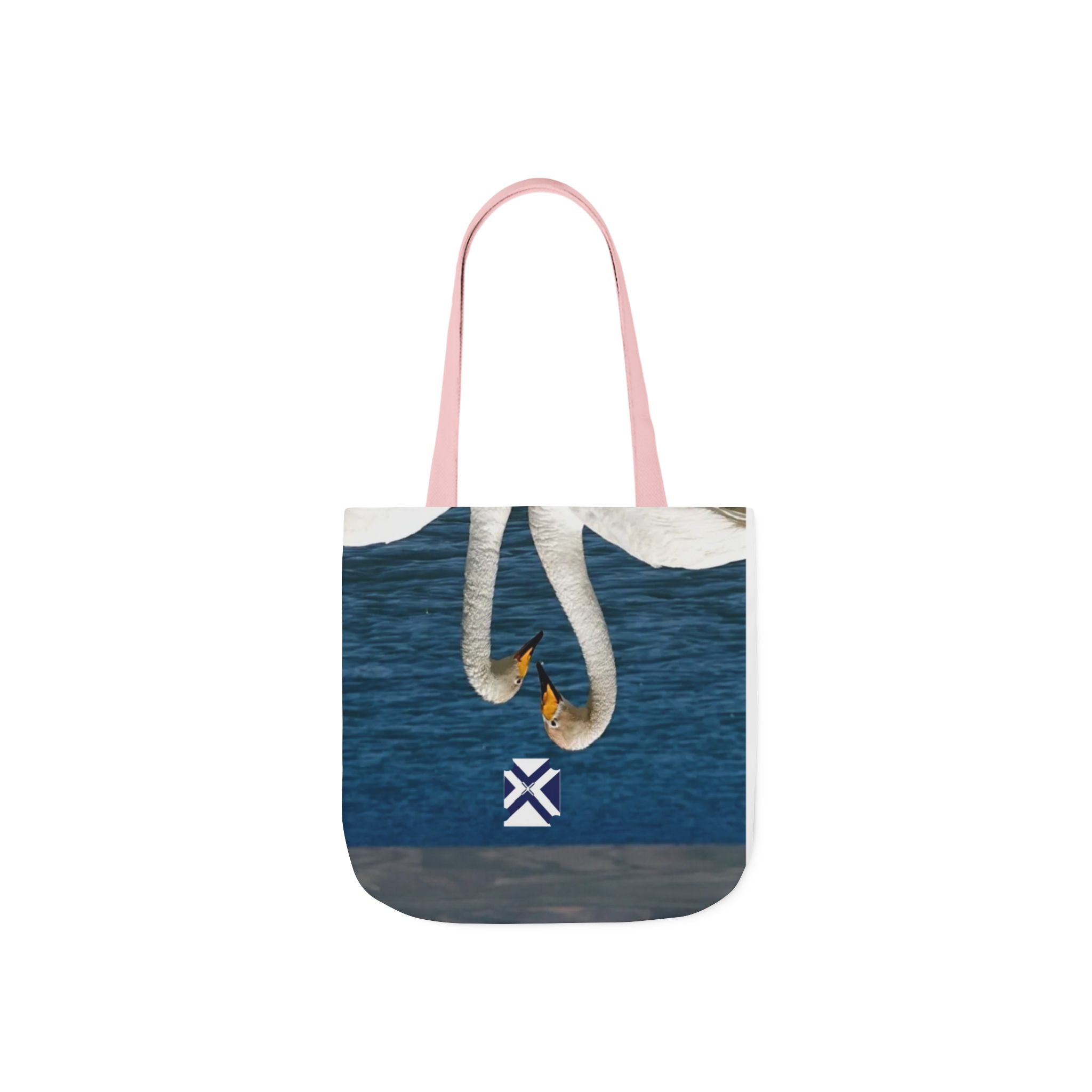 Swan Heart Canvas Tote Bag – Romantic Lake Photo Print