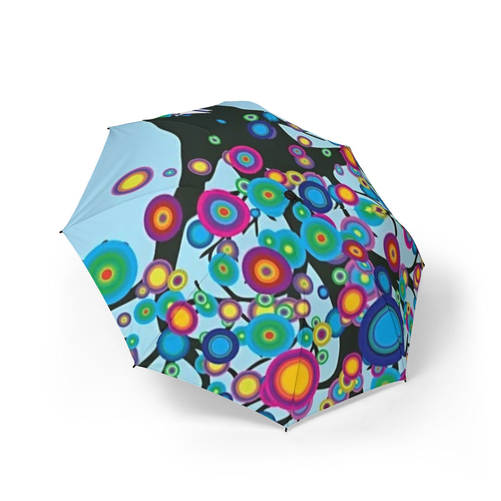 Foldable Umbrella — Colorful Abstract Floral Burst Compact Umbrella