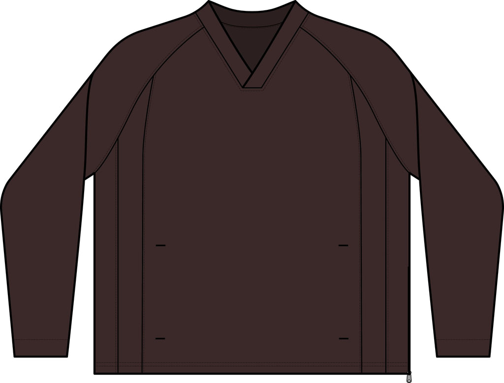 Tipped V-Neck Raglan Wind Shirt
