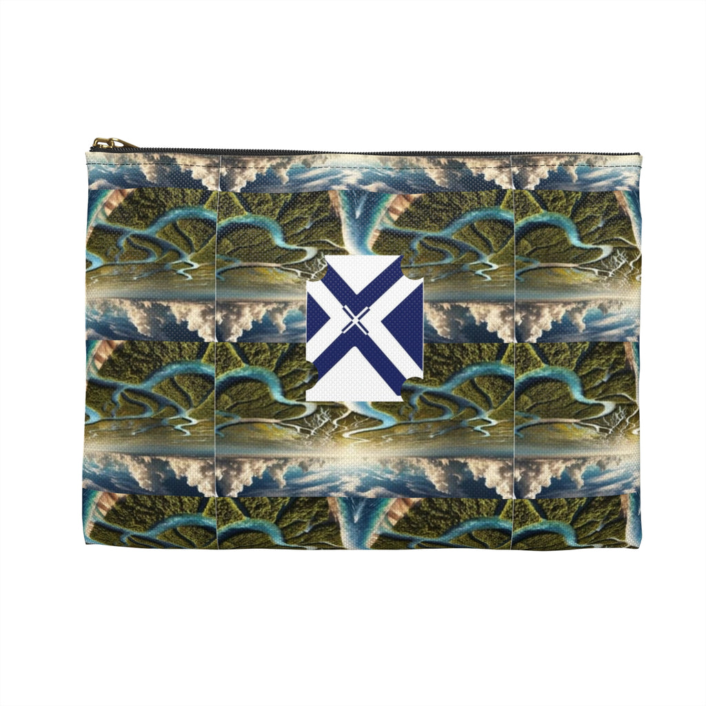 Island Waterfall Pattern Accessory Pouch — Nautical Crest Travel Cosmetic Bag