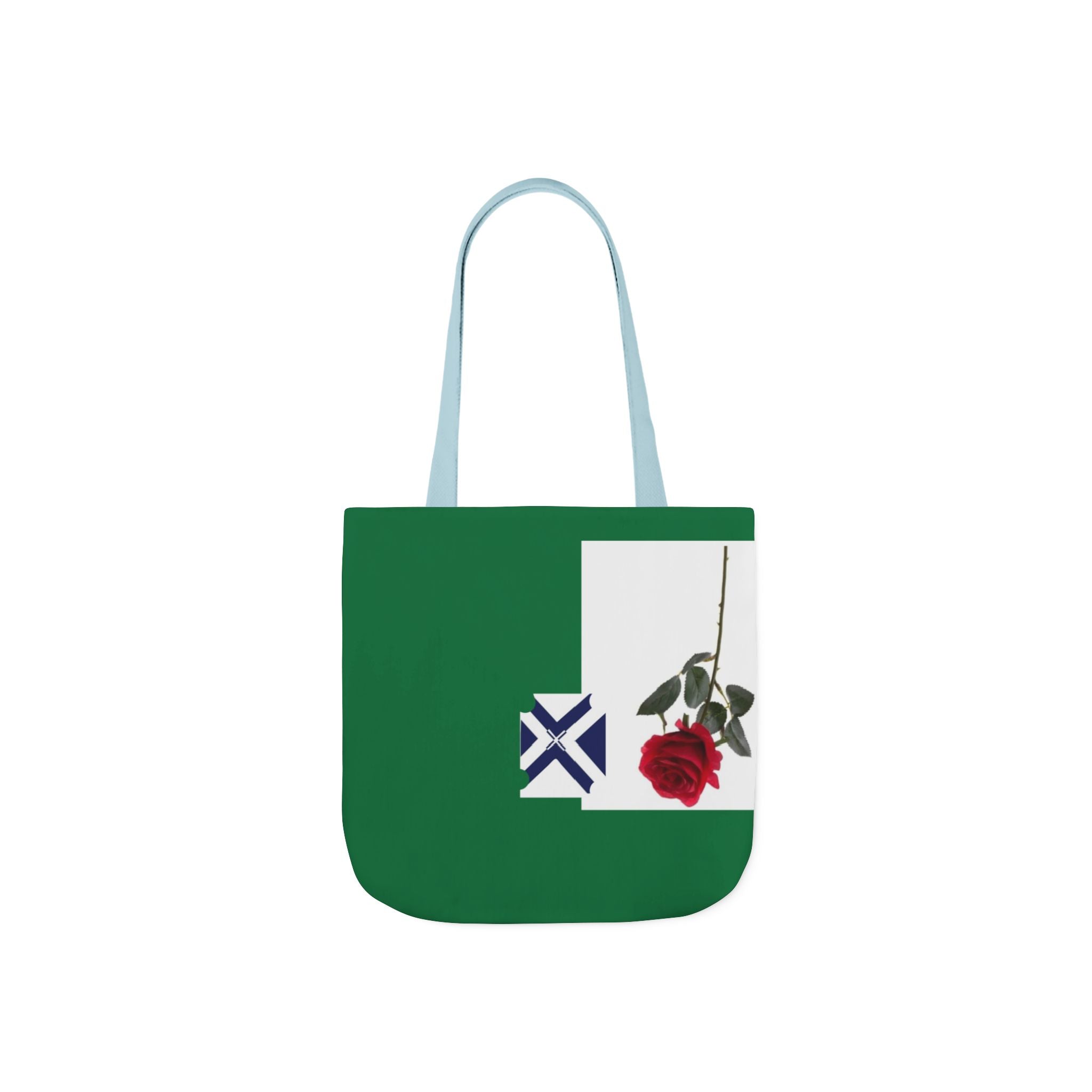XT Rose Canvas Tote Bag — Floral Logo Tote with Colorful Straps
