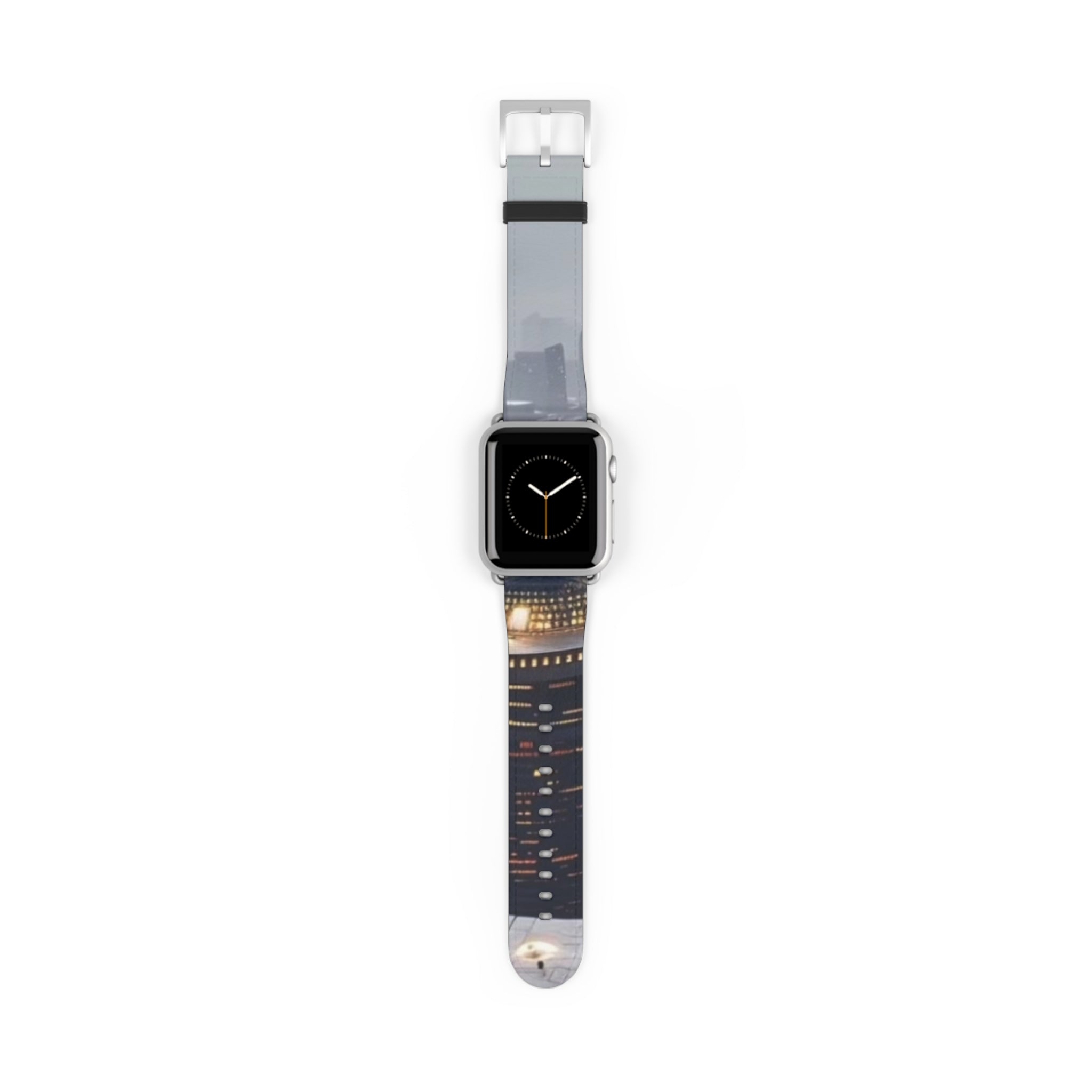City Lights Leather Watch Band — Night Skyline Apple Watch Strap