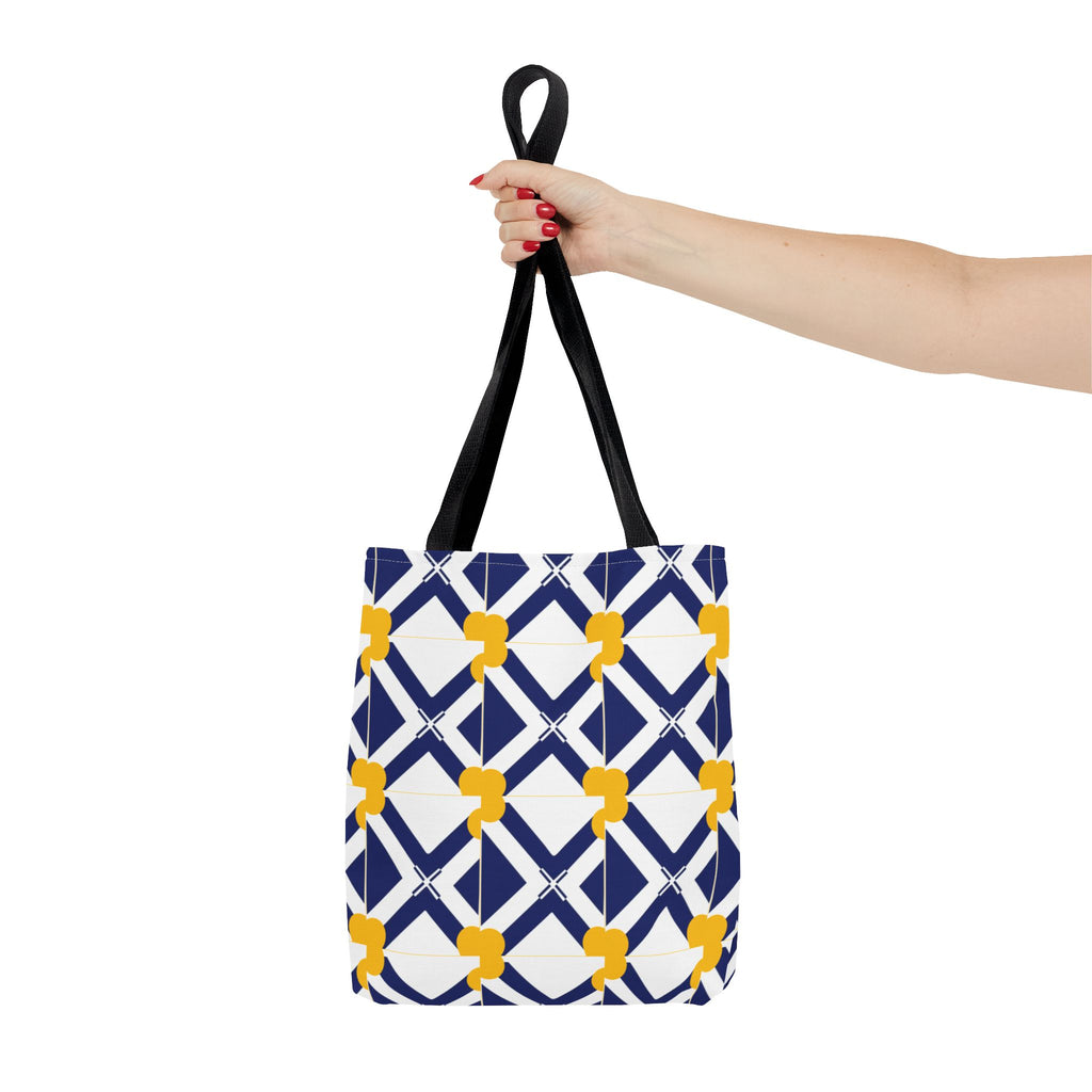 XT8 Yellow Pattern Tote Bag – Modern Lattice Everyday Tote