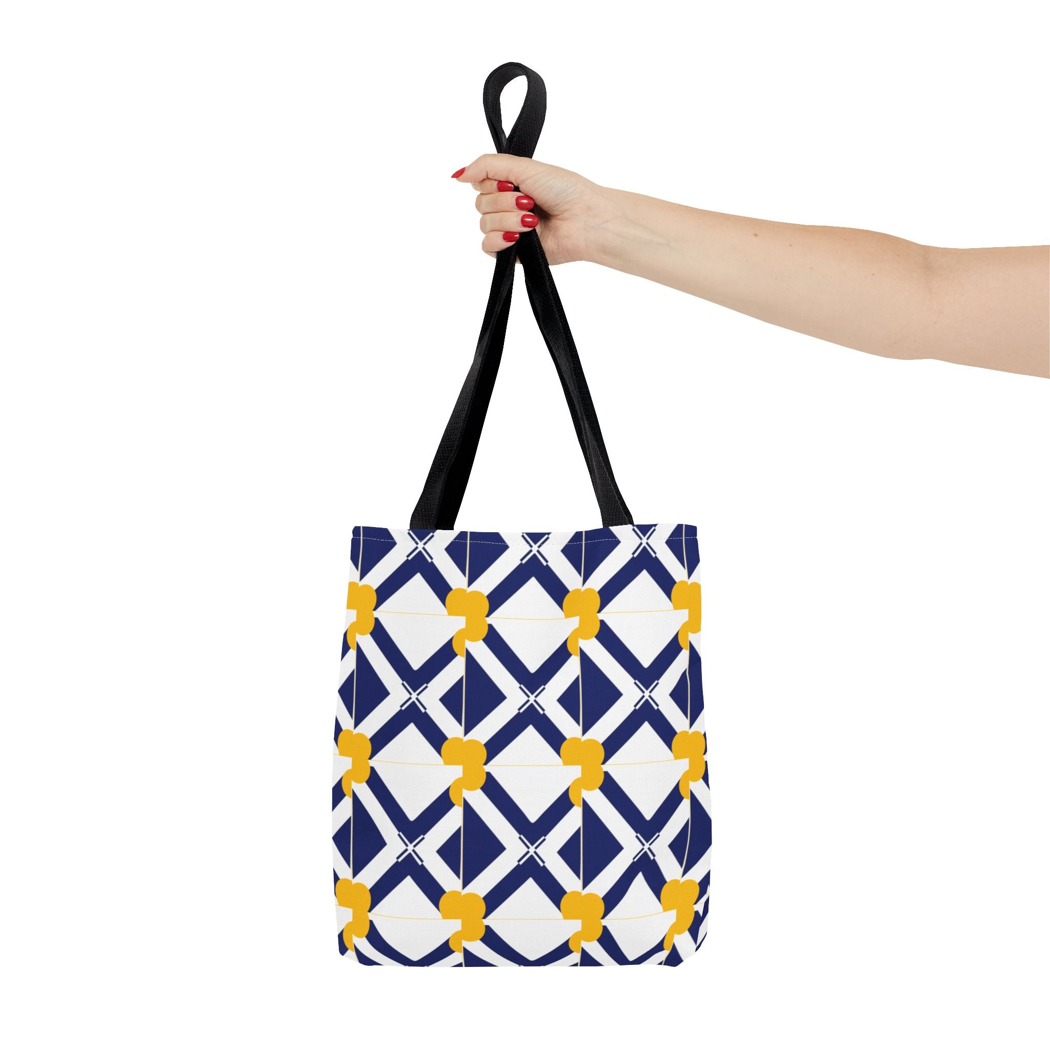 XT8 Yellow Pattern Tote Bag – Modern Lattice Everyday Tote
