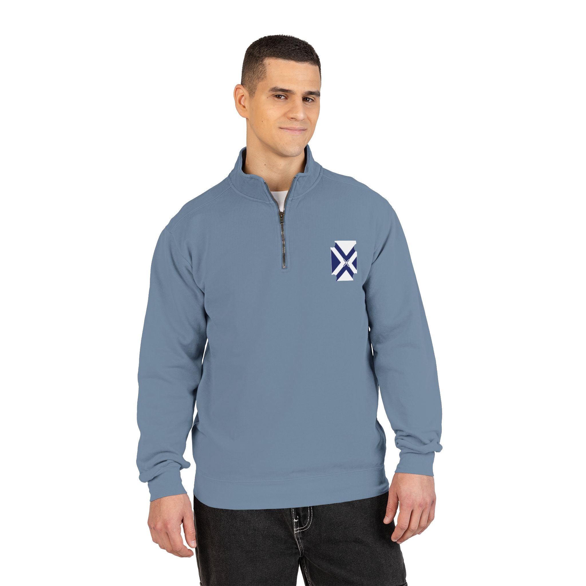 Minimalist Geometric Quarter-Zip Sweatshirt