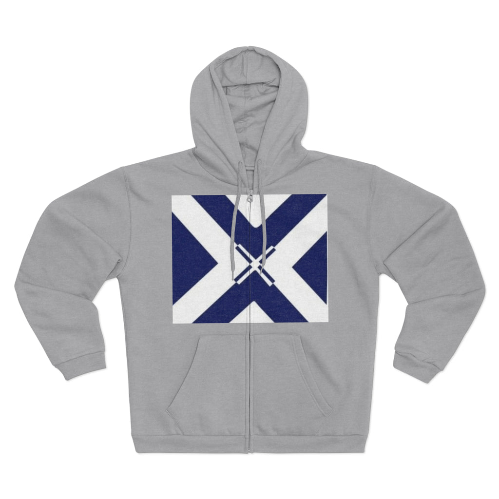 Stylish Unisex Hooded Zip Sweatshirt with Scottish Flag Design, Casual Wear, Perfect for Scotland Lovers, Holiday Gift, Cozy Layer