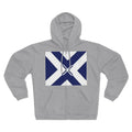 Stylish Unisex Hooded Zip Sweatshirt with Scottish Flag Design, Casual Wear, Perfect for Scotland Lovers, Holiday Gift, Cozy Layer