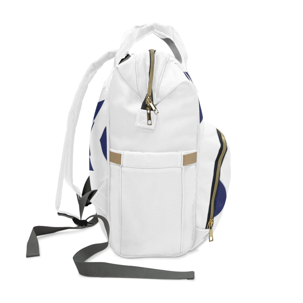 Navy Geometric Diaper Backpack — Multifunctional Baby Changing Bag