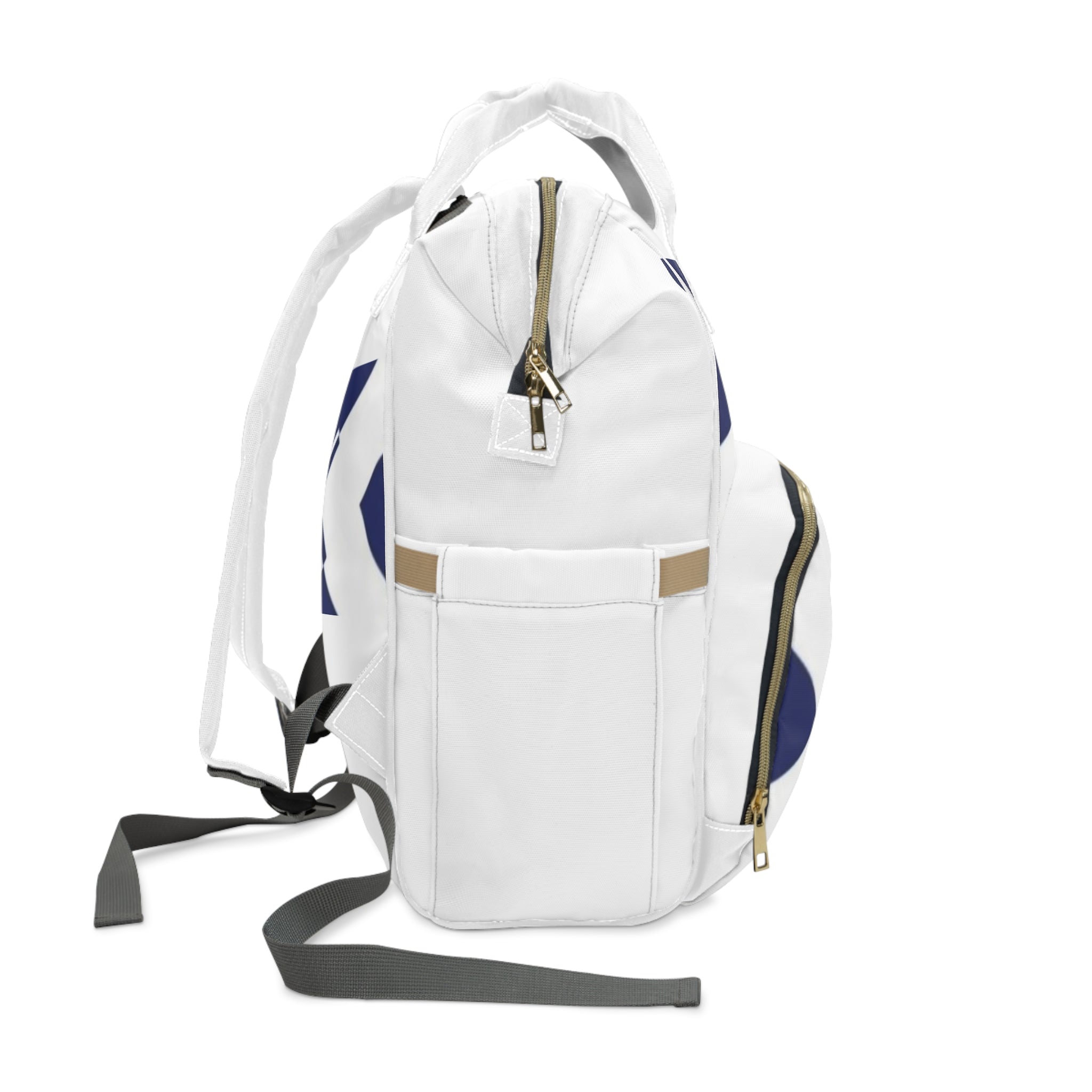 Navy Geometric Diaper Backpack — Multifunctional Baby Changing Bag