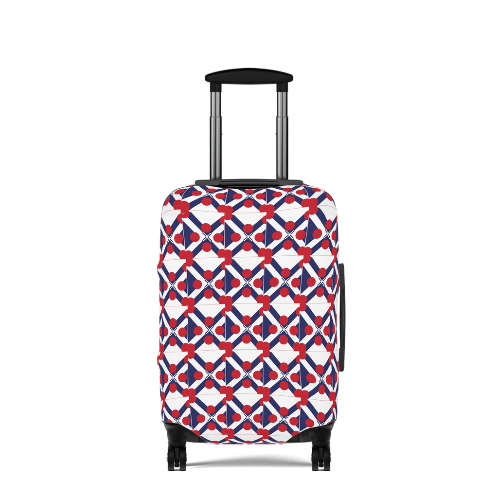 Red White Blue Geometric Luggage Cover — Patriotic Travel Protector