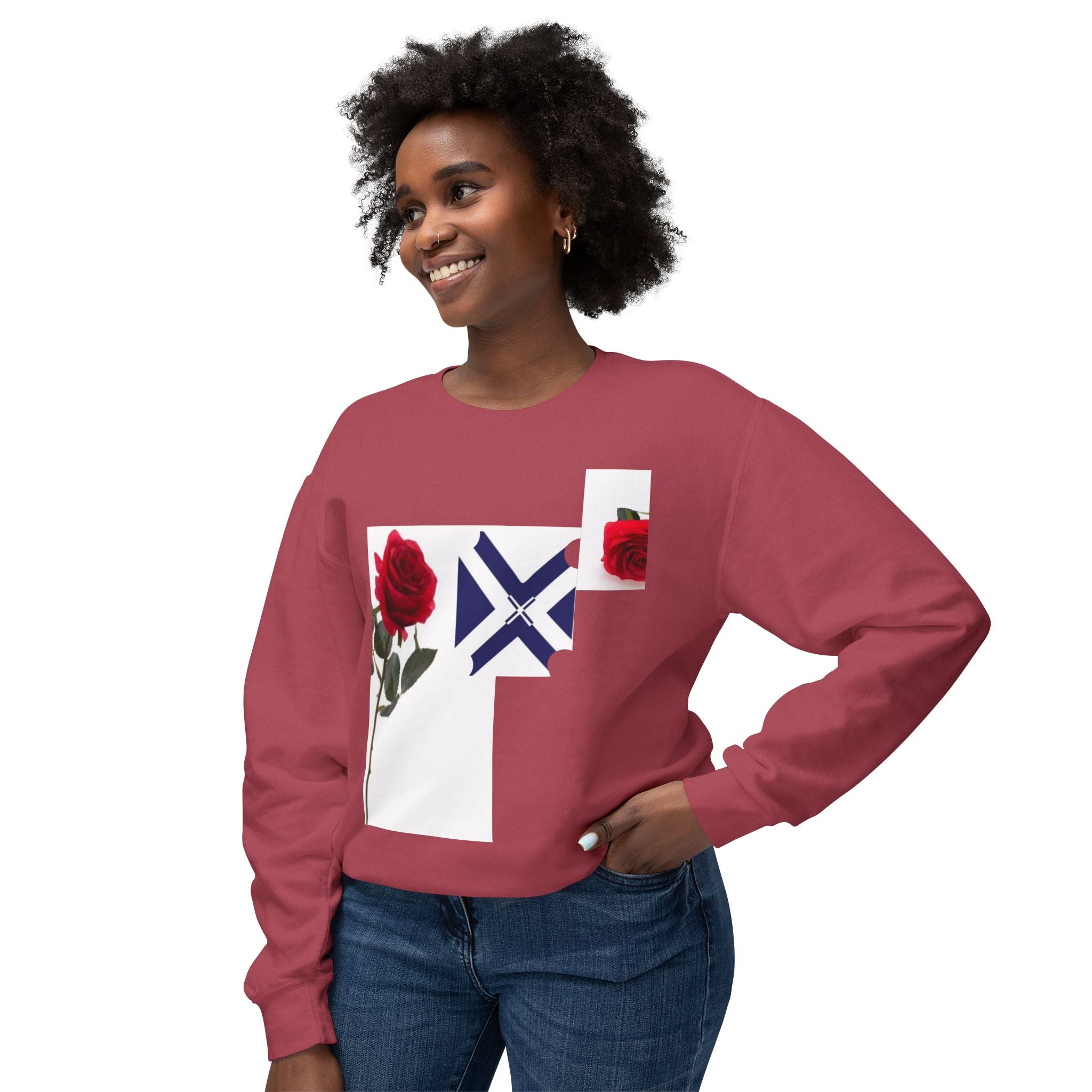 Rose & Saltire Crewneck Sweatshirt —XT Rose Graphic Sweatshirt