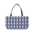 Navy Geometric Weekender Tote Bag — Nautical-Inspired Travel & Beach Bag