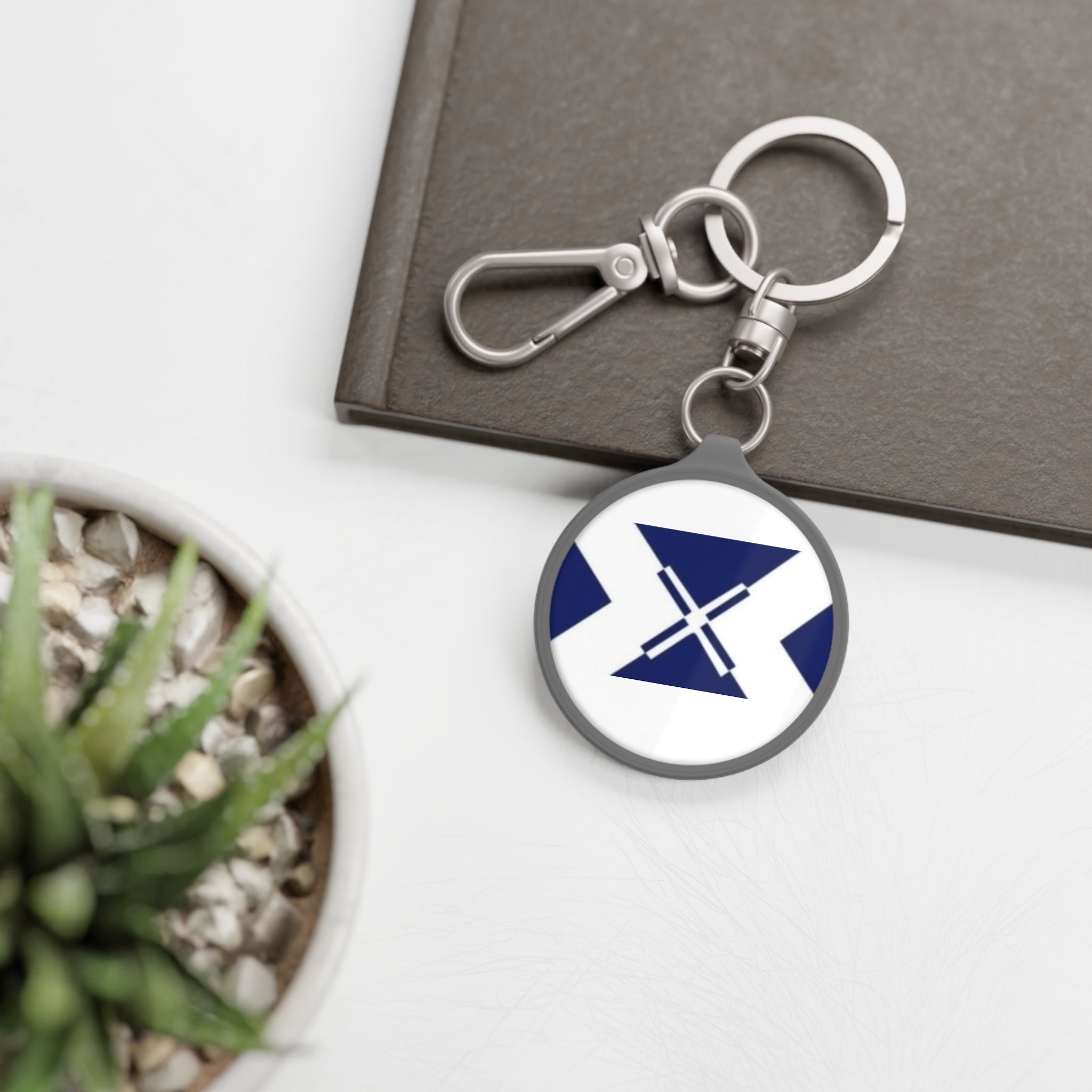 Scottish Saltire Keyring Tag – Navy St Andrew Flag Keychain