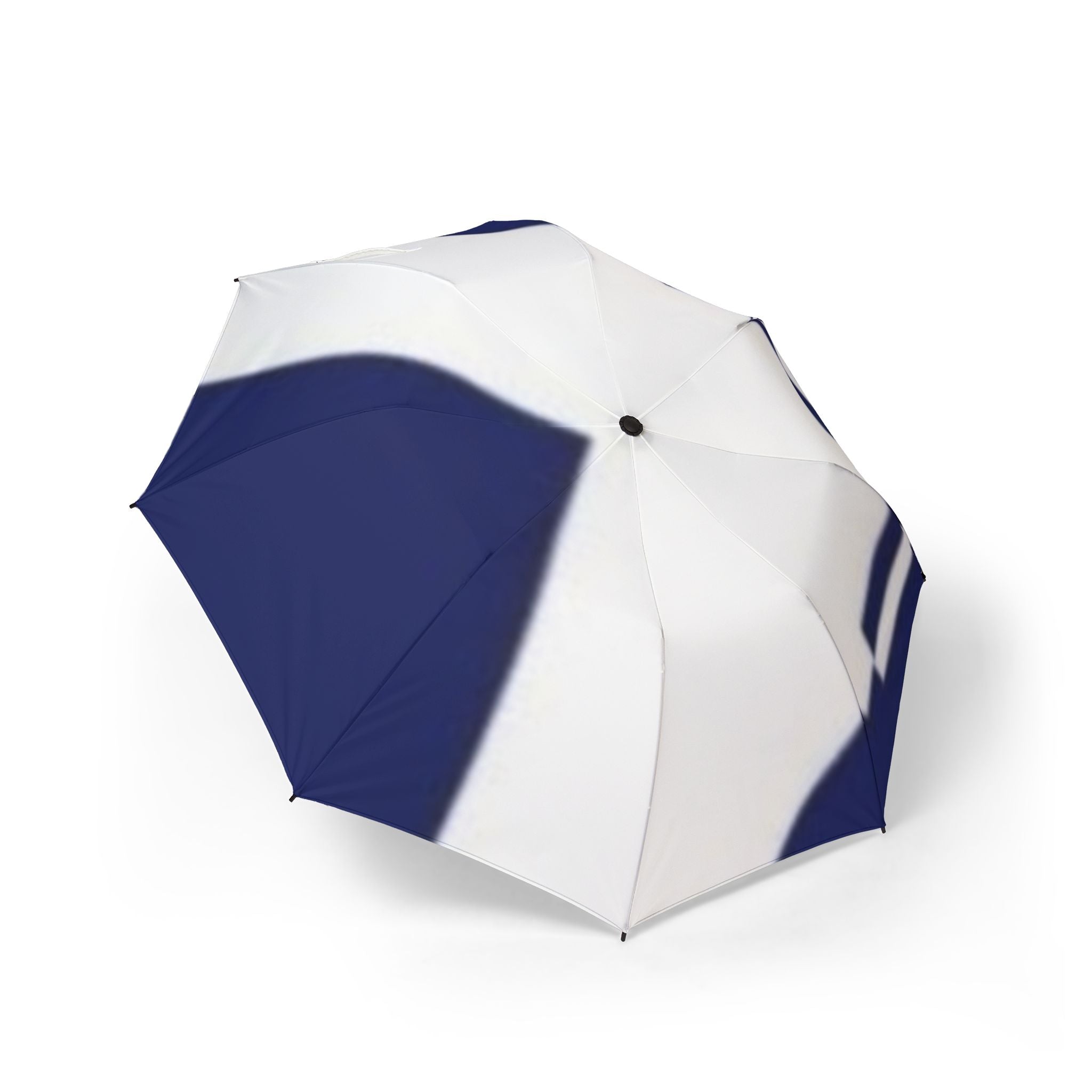 Foldable Semi-Automatic Umbrella – Compact Navy & White Travel Rain Protection