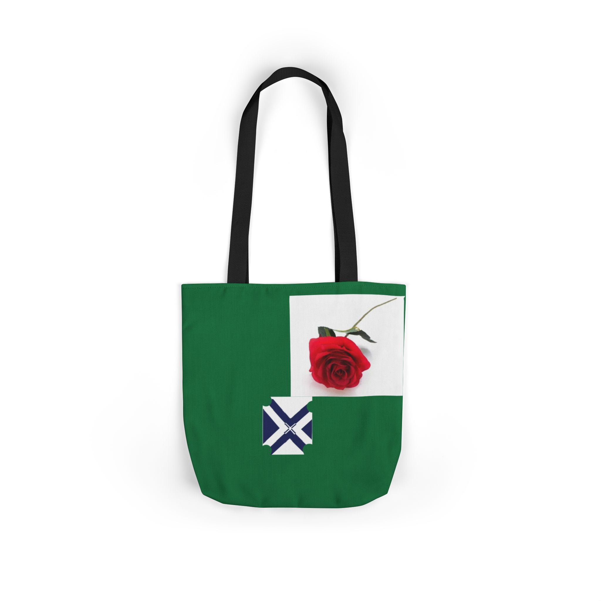 XT Rose Canvas Tote Bag — Floral Logo Tote with Colorful Straps